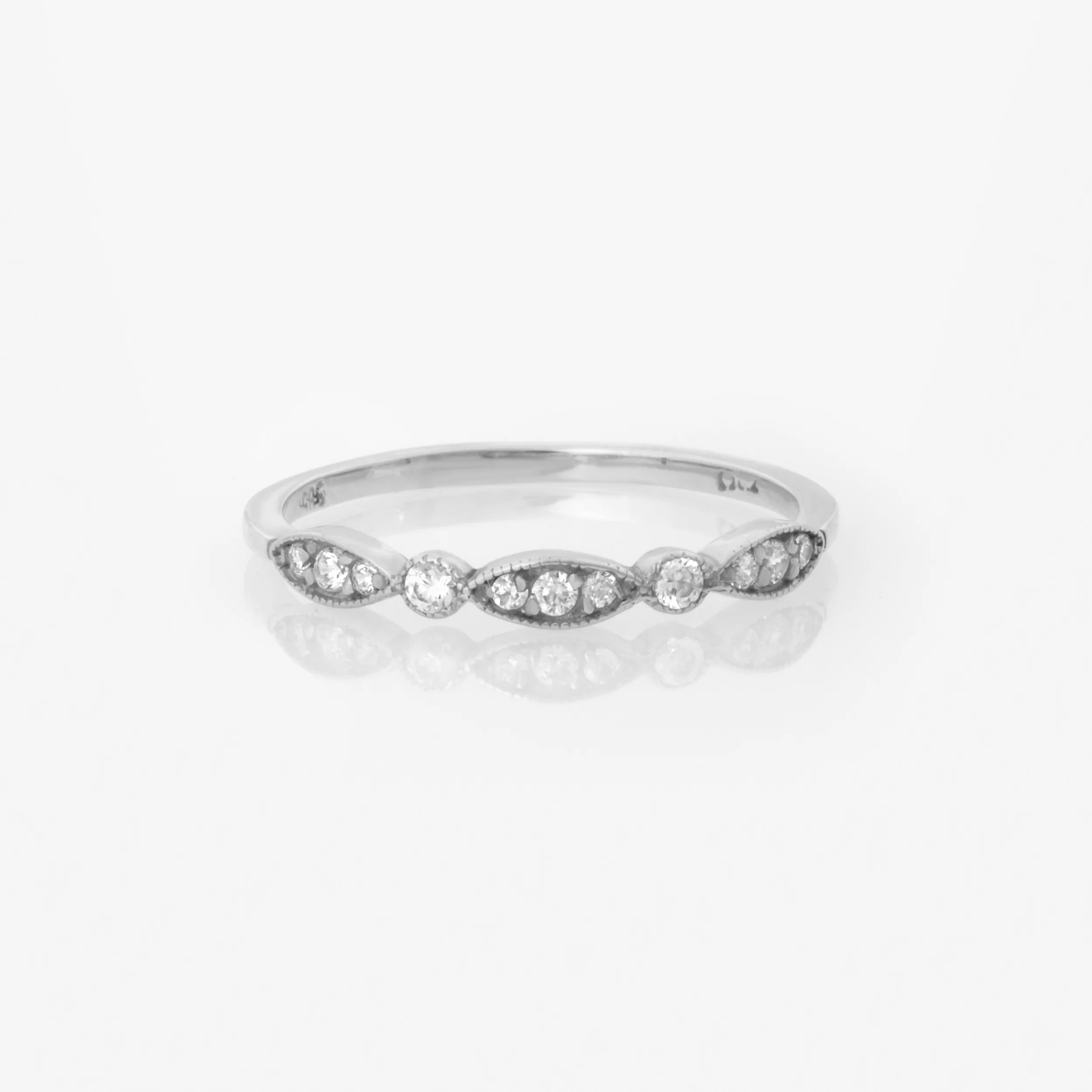 Half Eternity Marquise Milgrain Ring — additional product image 2 from AntEva Crafts