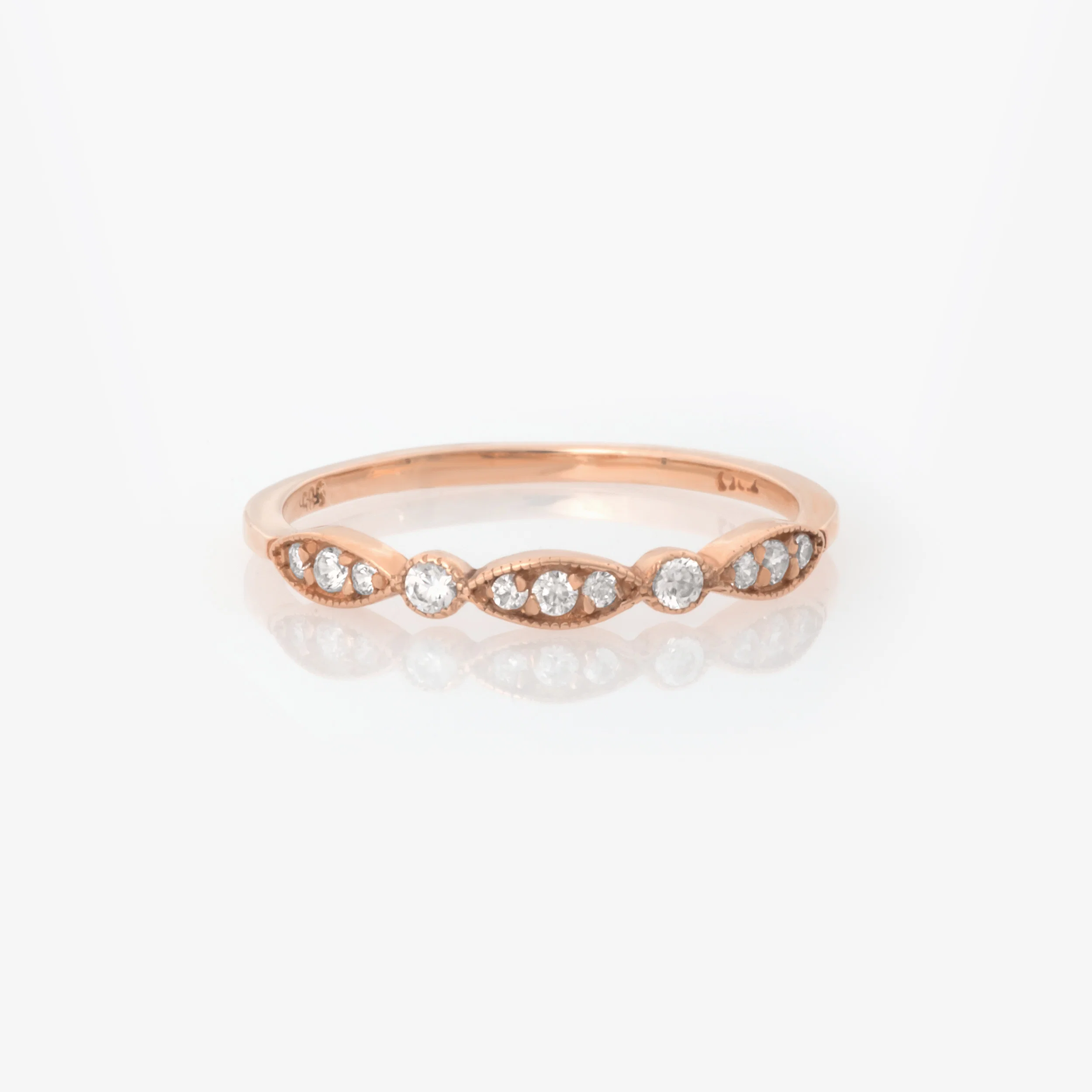 Half Eternity Marquise Milgrain Ring — additional product image 3 from AntEva Crafts