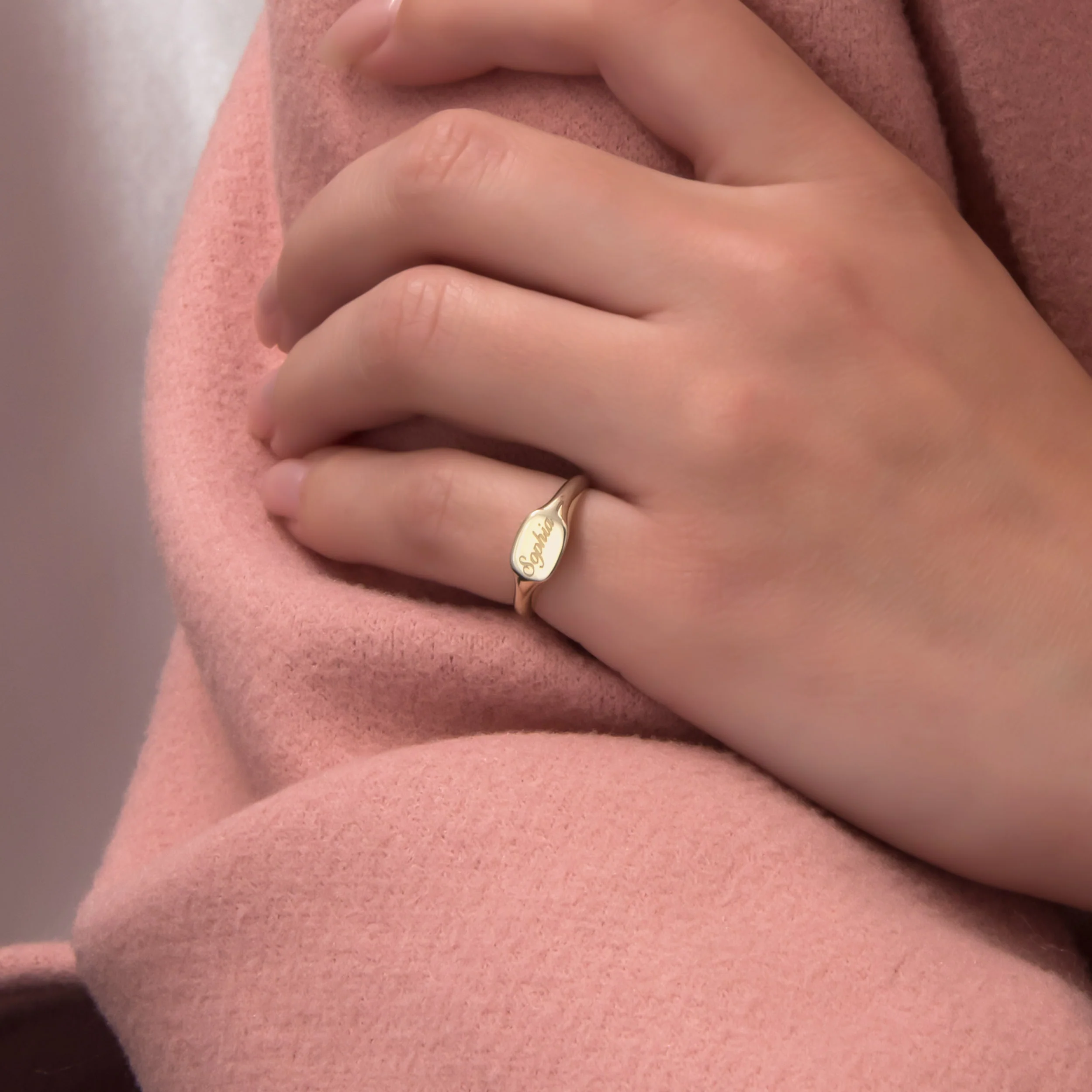 Personalized Signet Square Ring — additional product image 3 from AntEva Crafts