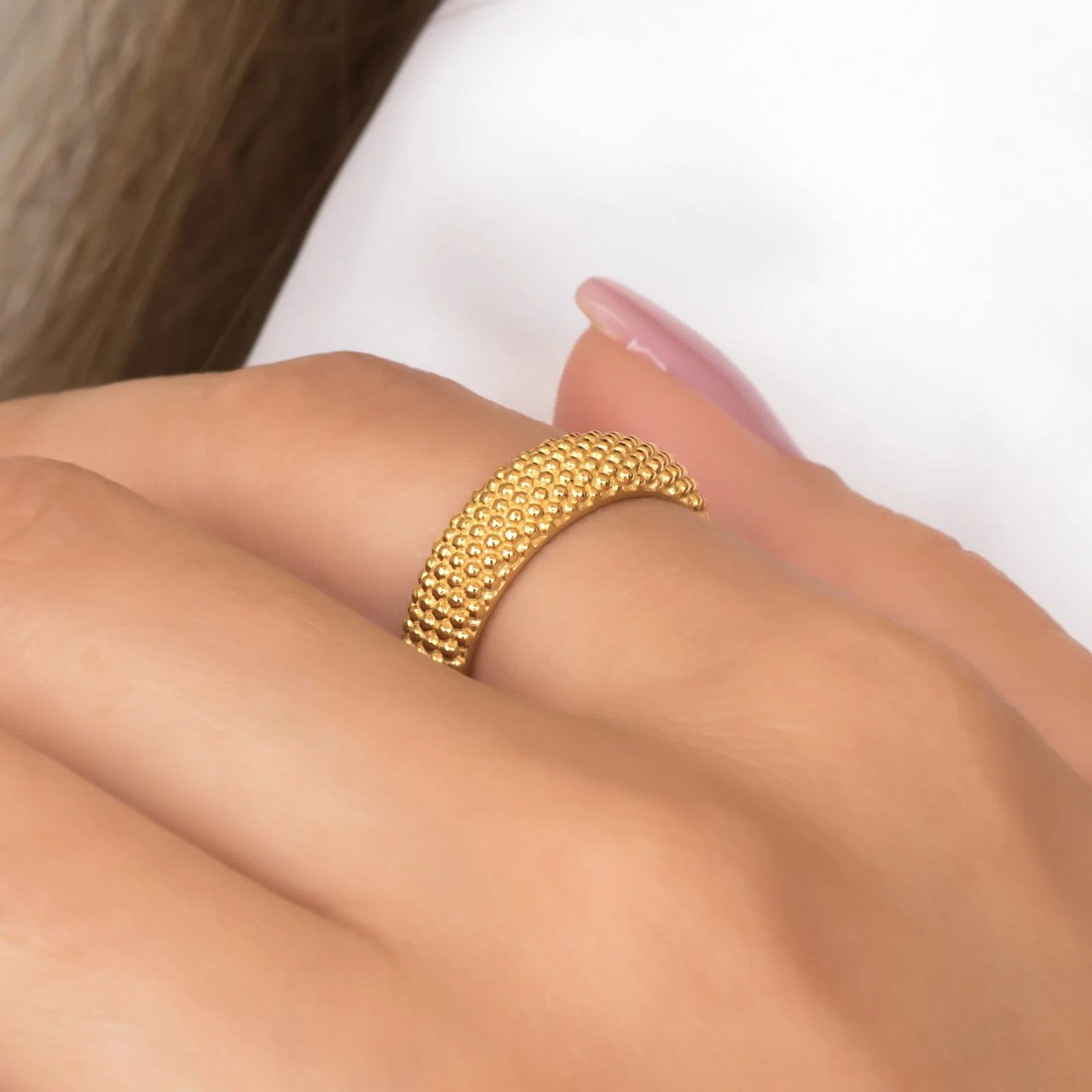 Dome Milgrain Ring — additional product image 7 from AntEva Crafts