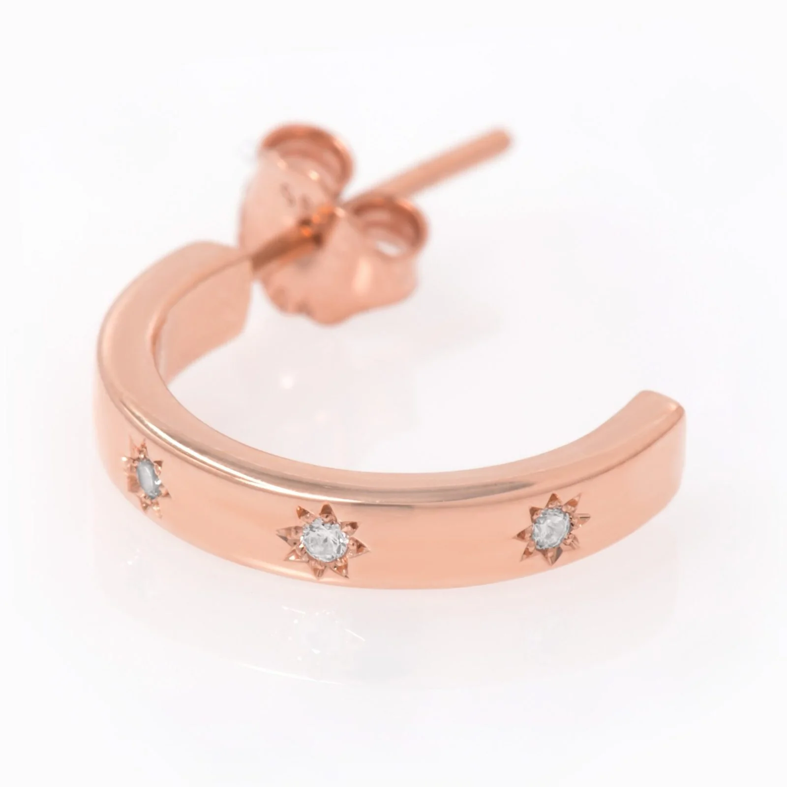 North Star Diamond Hoop Earrings — additional product image 6 from AntEva Crafts