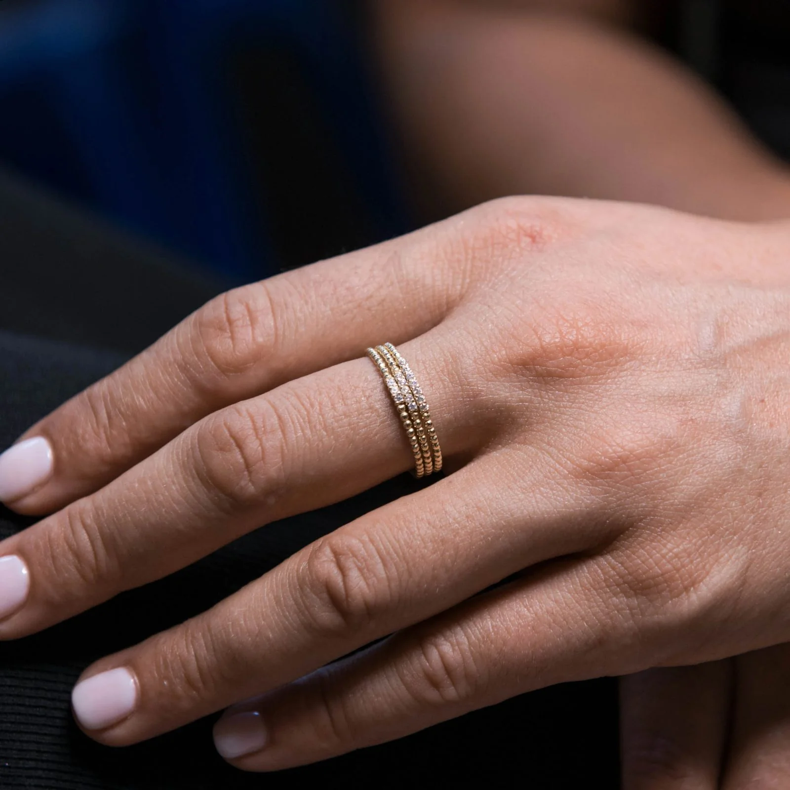 Delicate Diamond Beaded Ring — additional product image 7 from AntEva Crafts