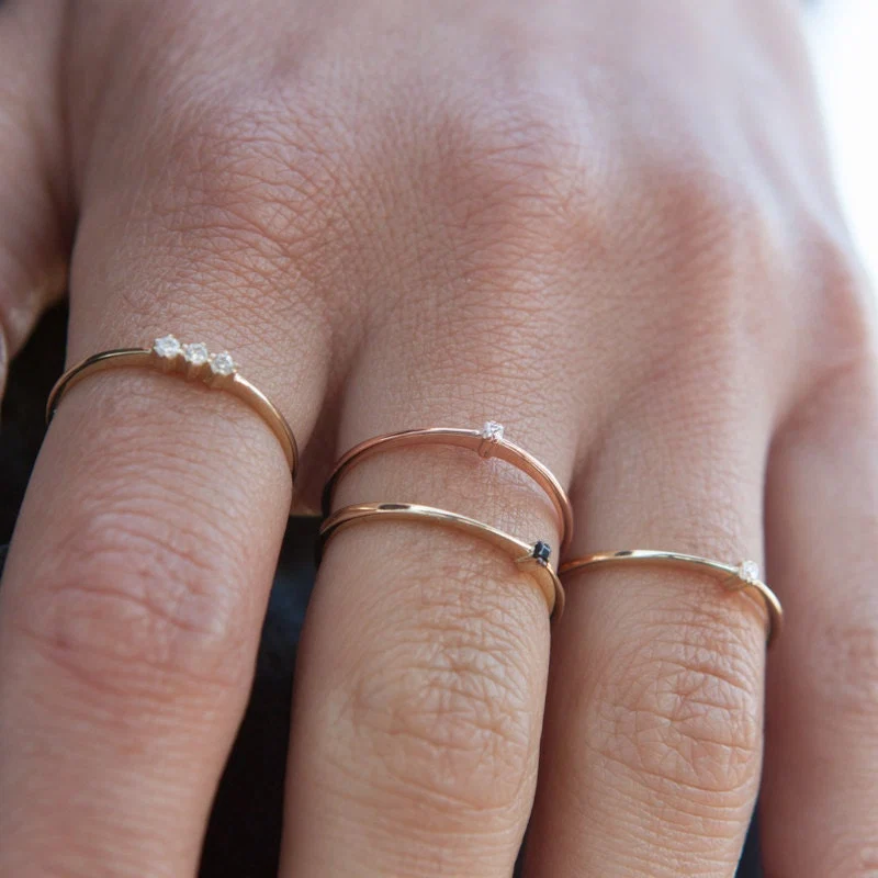 Diamond Dainty Solitaire Ring — additional product image 5 from AntEva Crafts