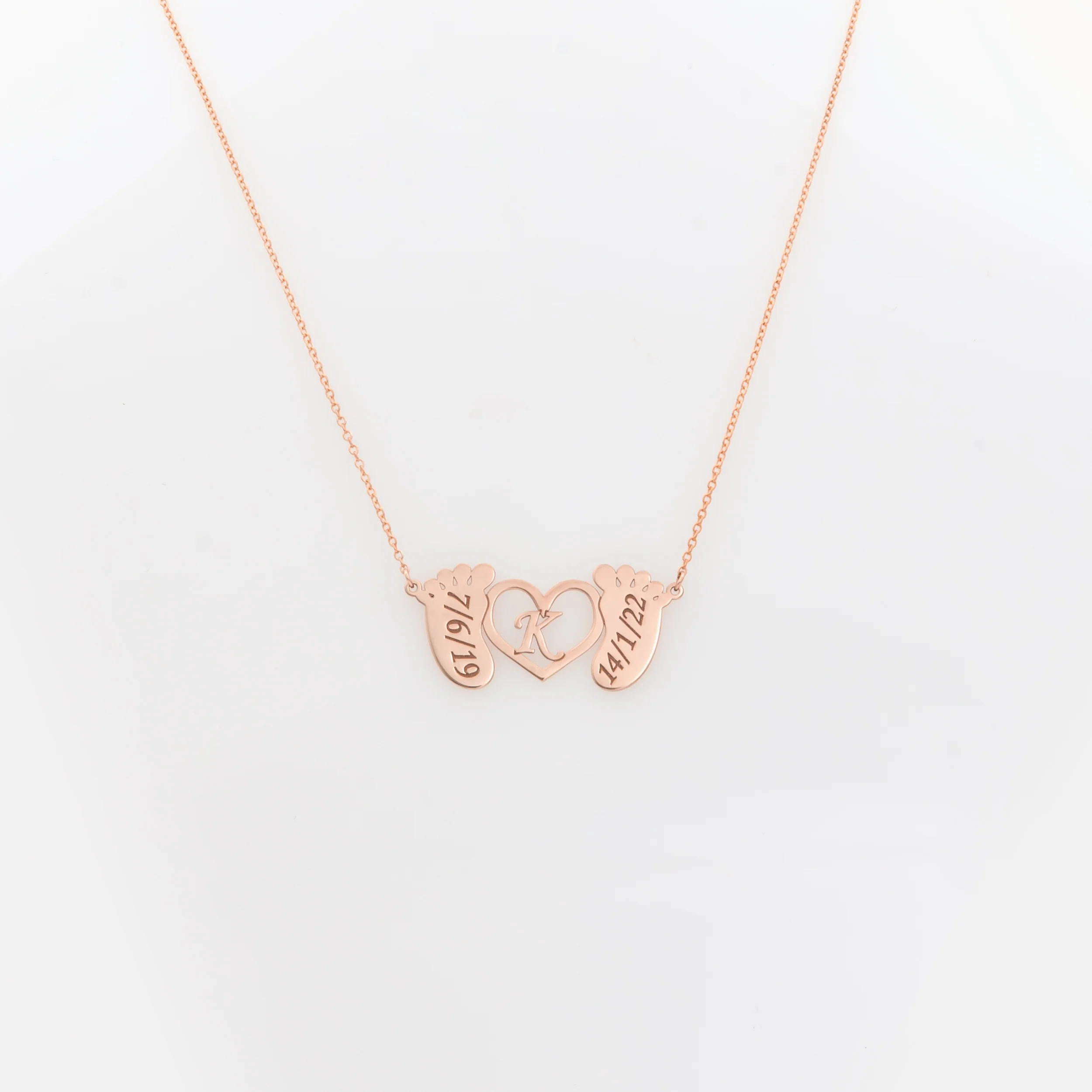Personalized Baby Footprint Necklace — additional product image 6 from AntEva Crafts