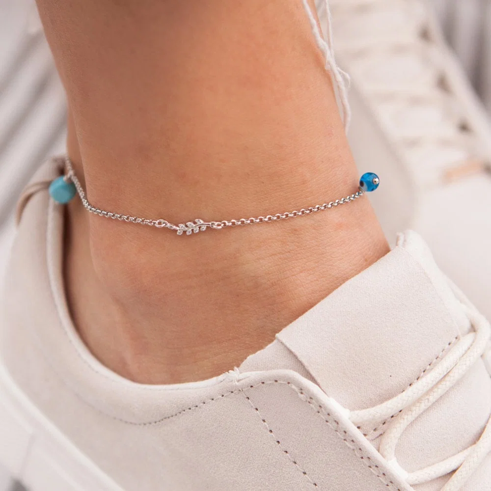 Silver Leaf Anklet — additional product image 2 from AntEva Crafts
