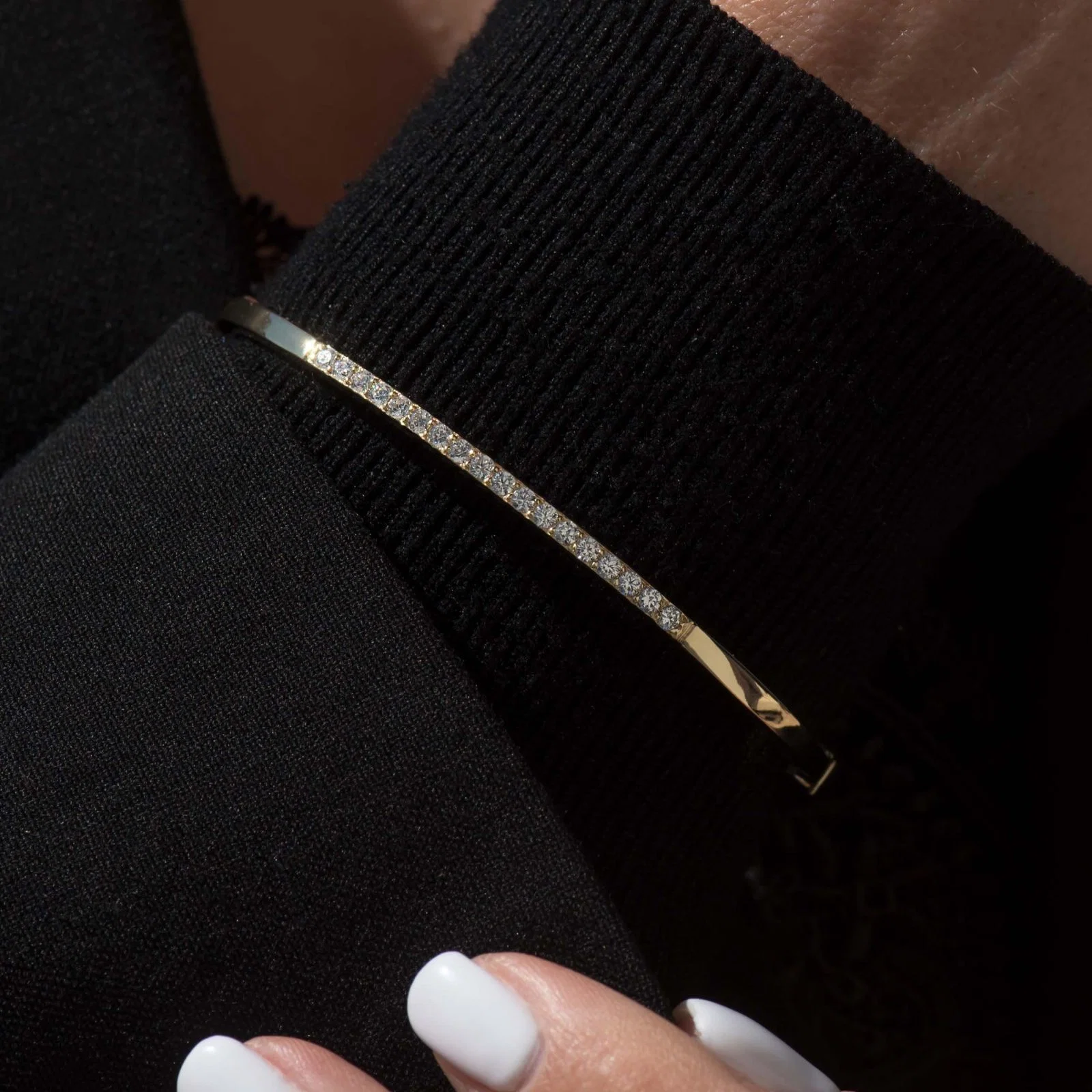Diamond Oval Bangle — additional product image 7 from AntEva Crafts
