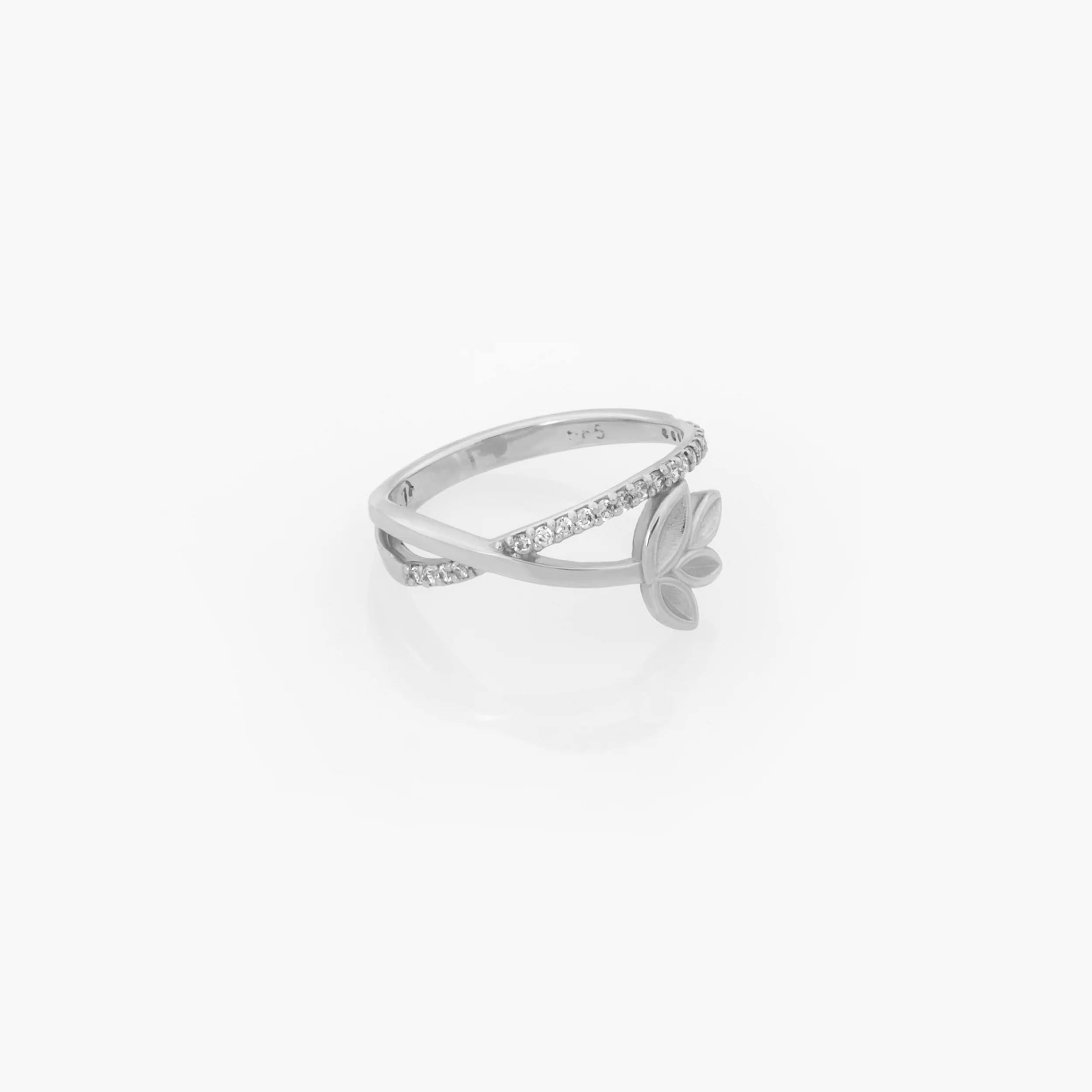 Olive Leaf Sparkle Ring — additional product image 5 from AntEva Crafts