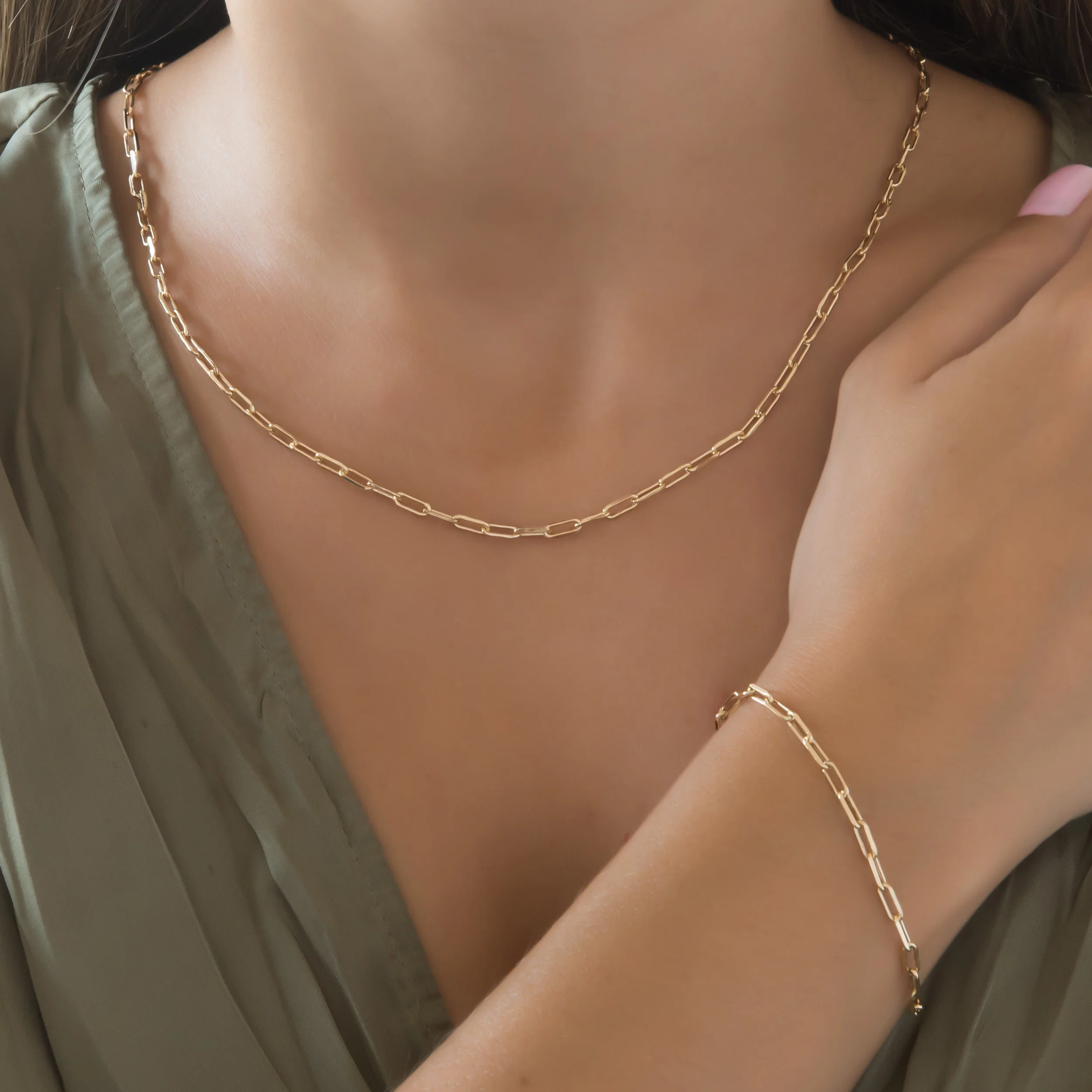 Minimalist Paperclip Gold Necklace — additional product image 7 from AntEva Crafts