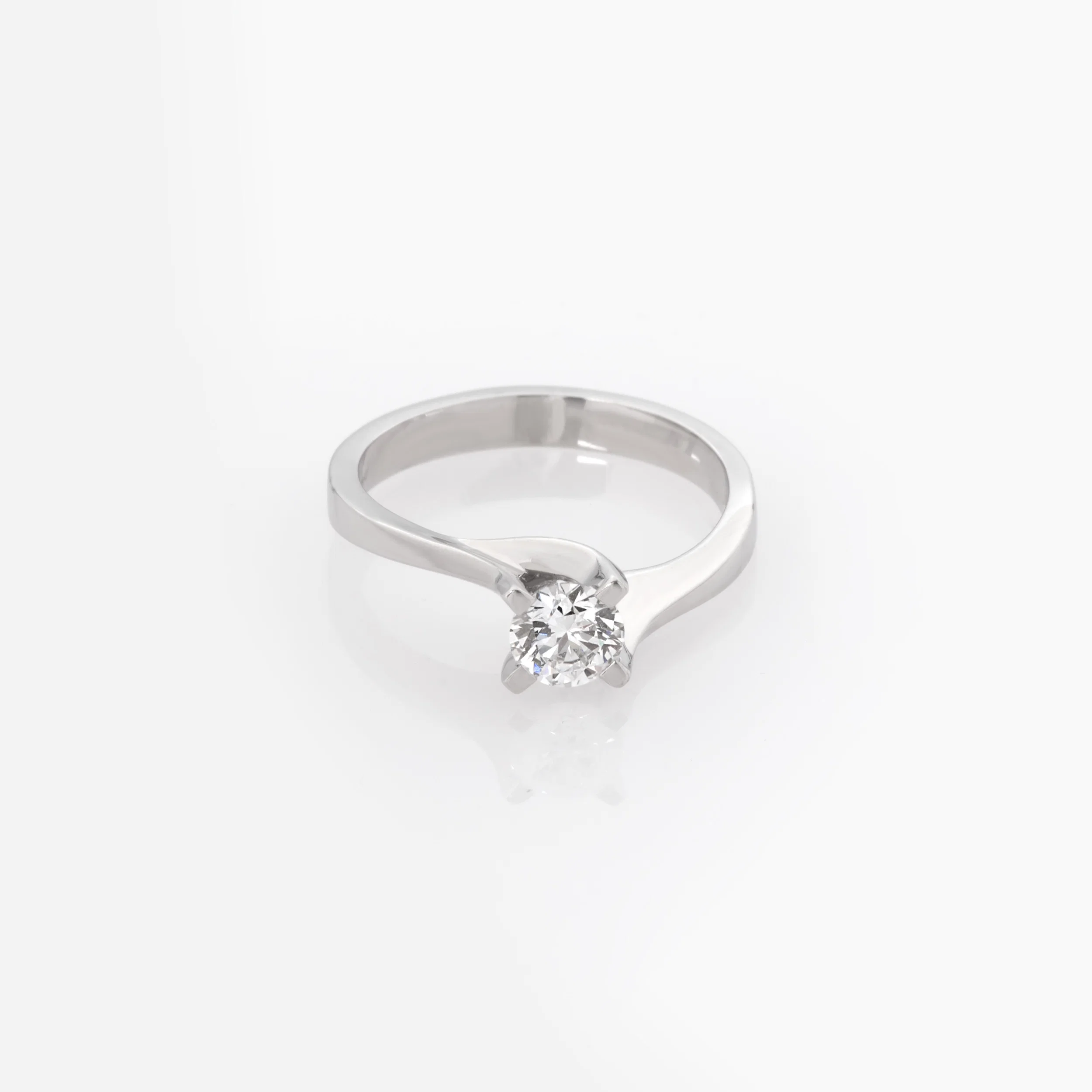 Solitaire Lab Grown Diamond Ring White Gold 14k