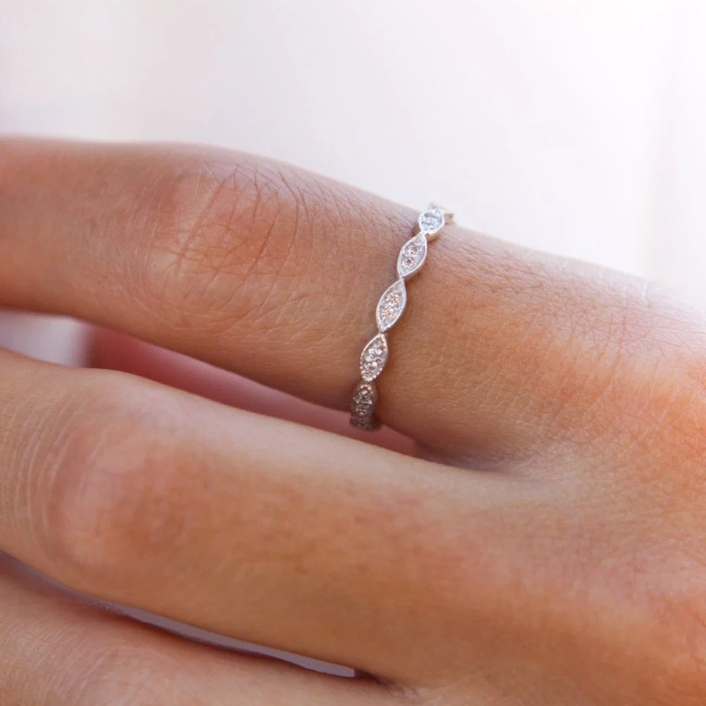 Milgrain Diamond Ring — additional product image 6 from AntEva Crafts