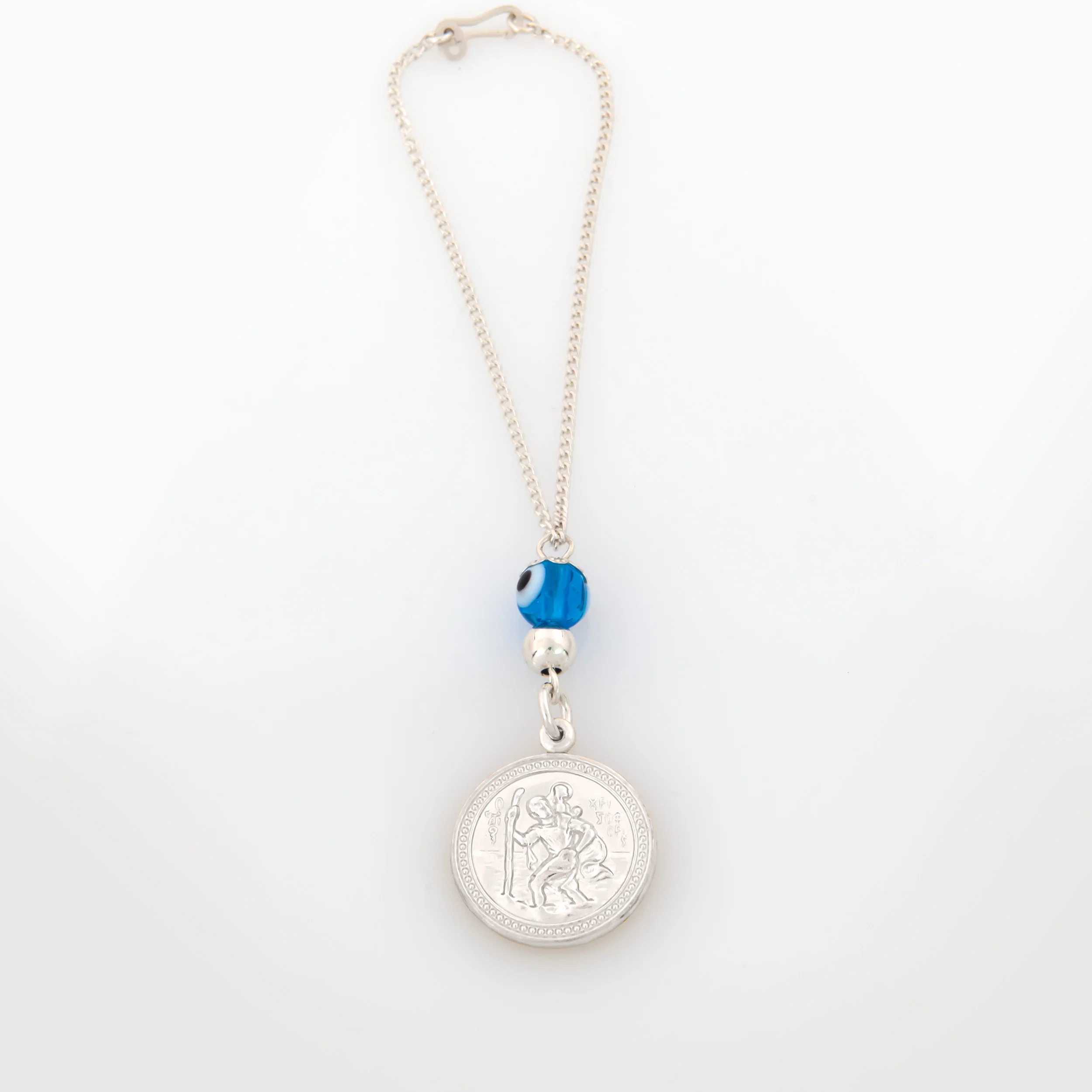 Holy Mary St Christopher Round Car Mirror Charm — additional product image 2 from AntEva Crafts