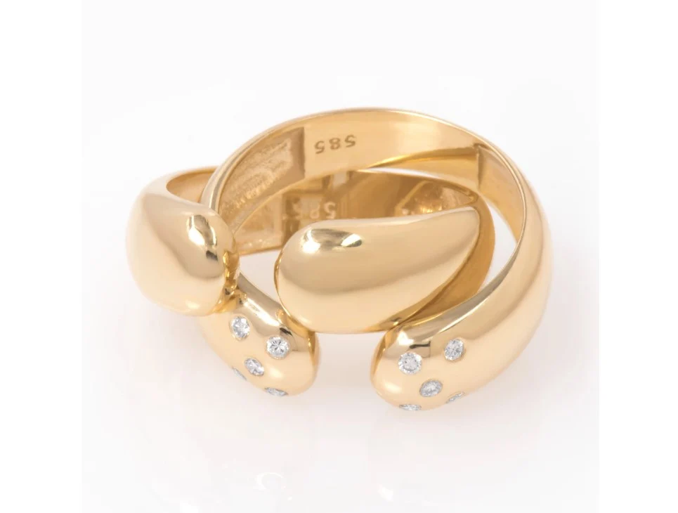 Open Diamond Ring with 10 Diamonds — additional product image 3 from AntEva Crafts