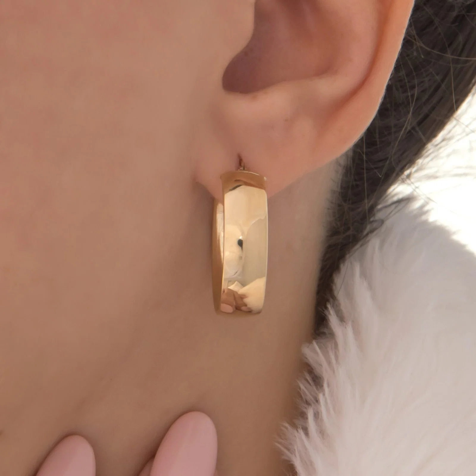 Chunky Hoop Earrings 25mm — additional product image 3 from AntEva Crafts