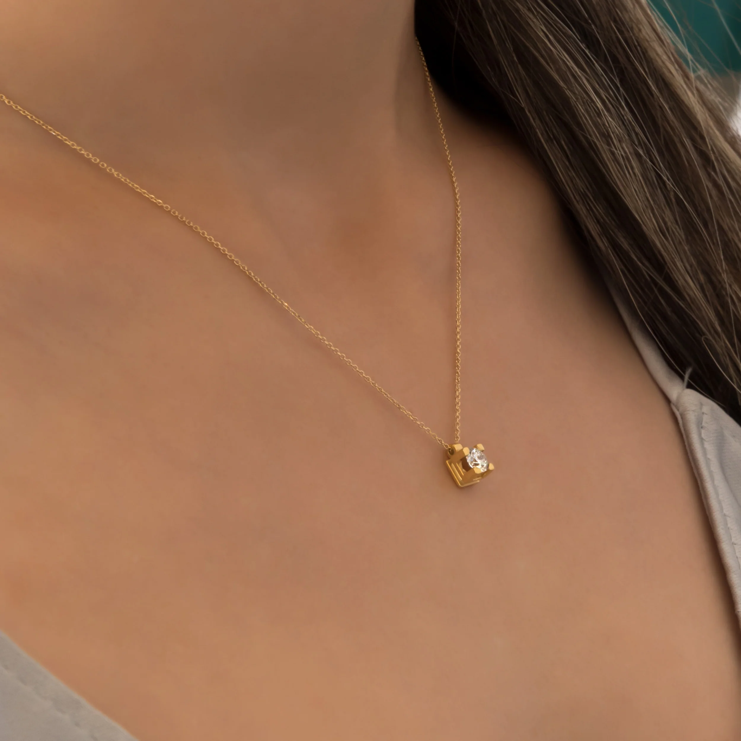 Solitaire Lab Grown Diamond Necklace — additional product image 3 from AntEva Crafts