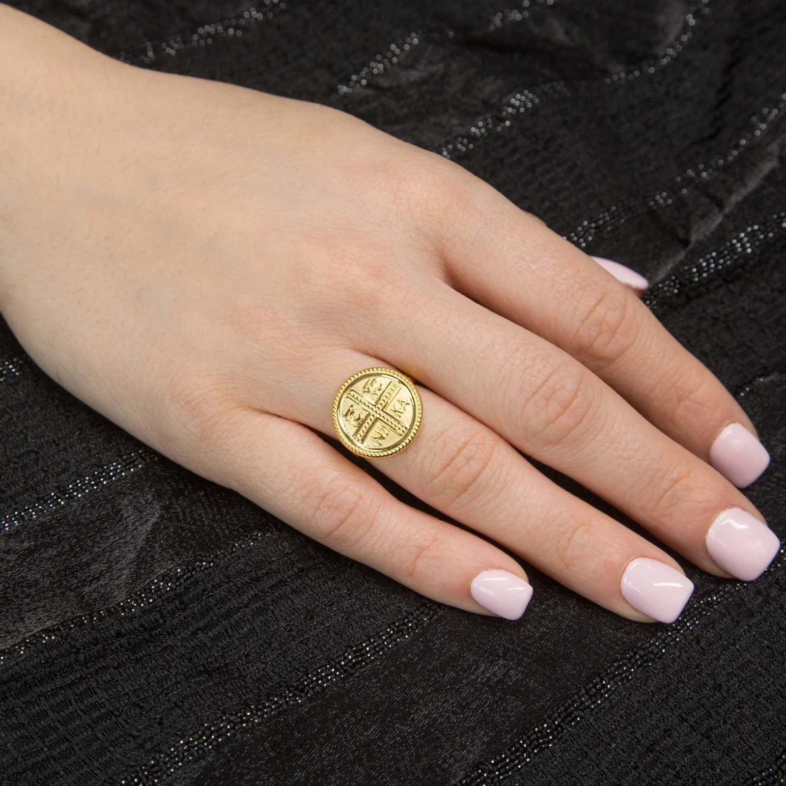 Christian Circle Coin Ring — additional product image 2 from AntEva Crafts
