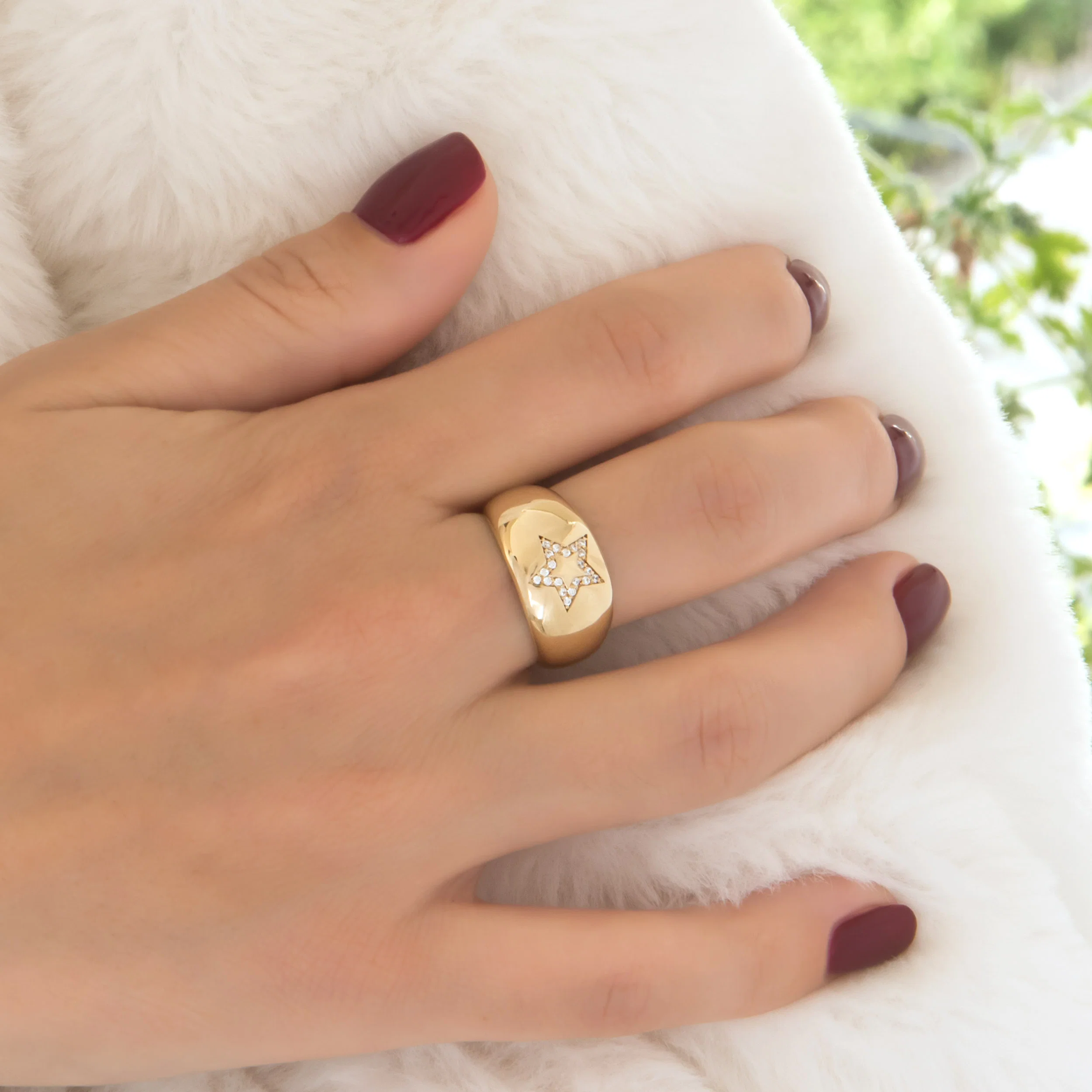 Star Diamond Wide Dome Ring — additional product image 4 from AntEva Crafts