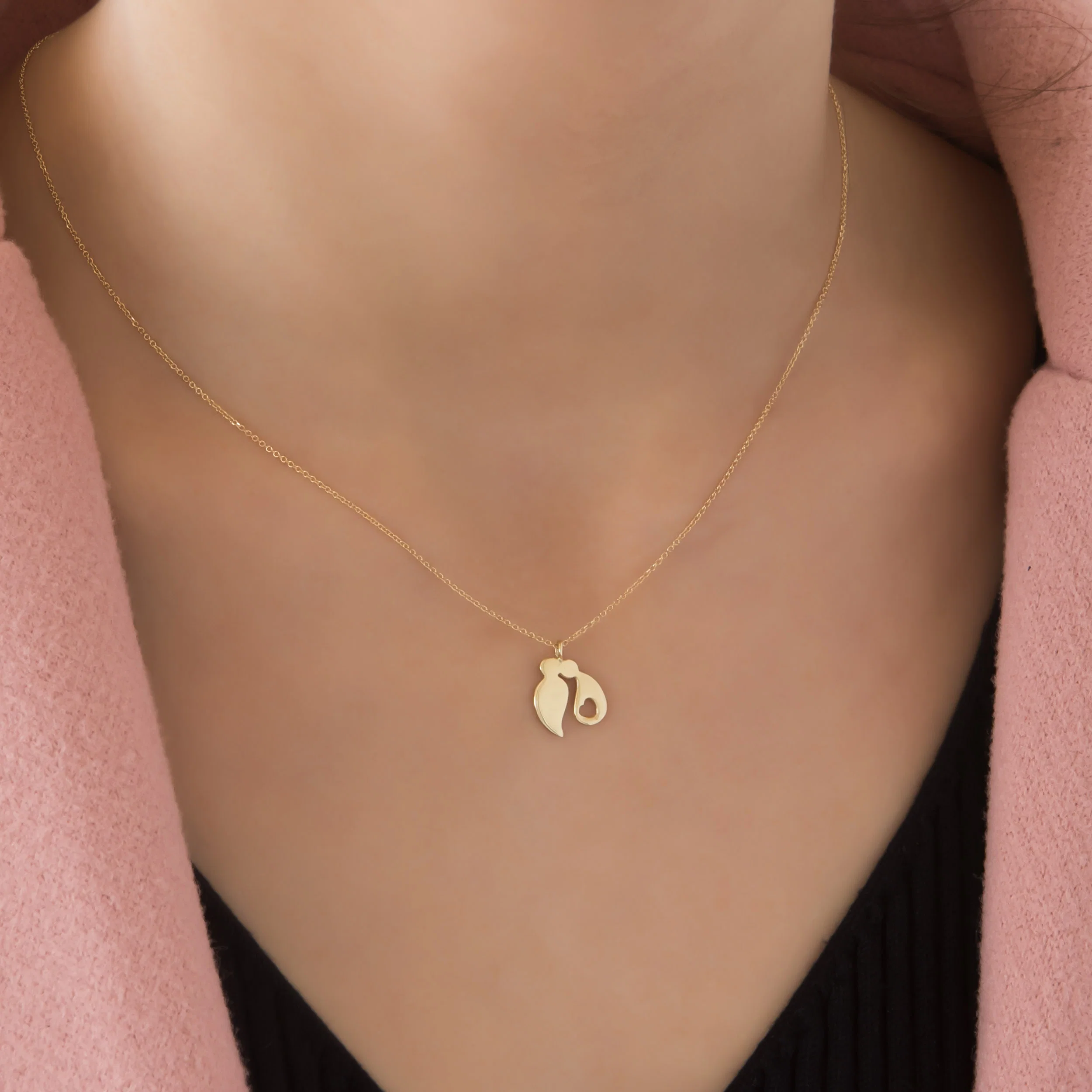 Solid Gold Family Necklace — additional product image 2 from AntEva Crafts