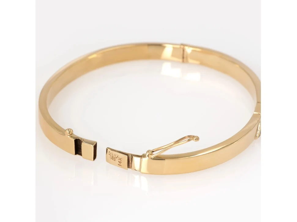Classic Gold Hinged Diamond Bangle — additional product image 3 from AntEva Crafts