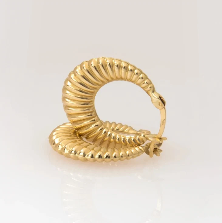 Ribbed Hoop Earrings — additional product image 3 from AntEva Crafts