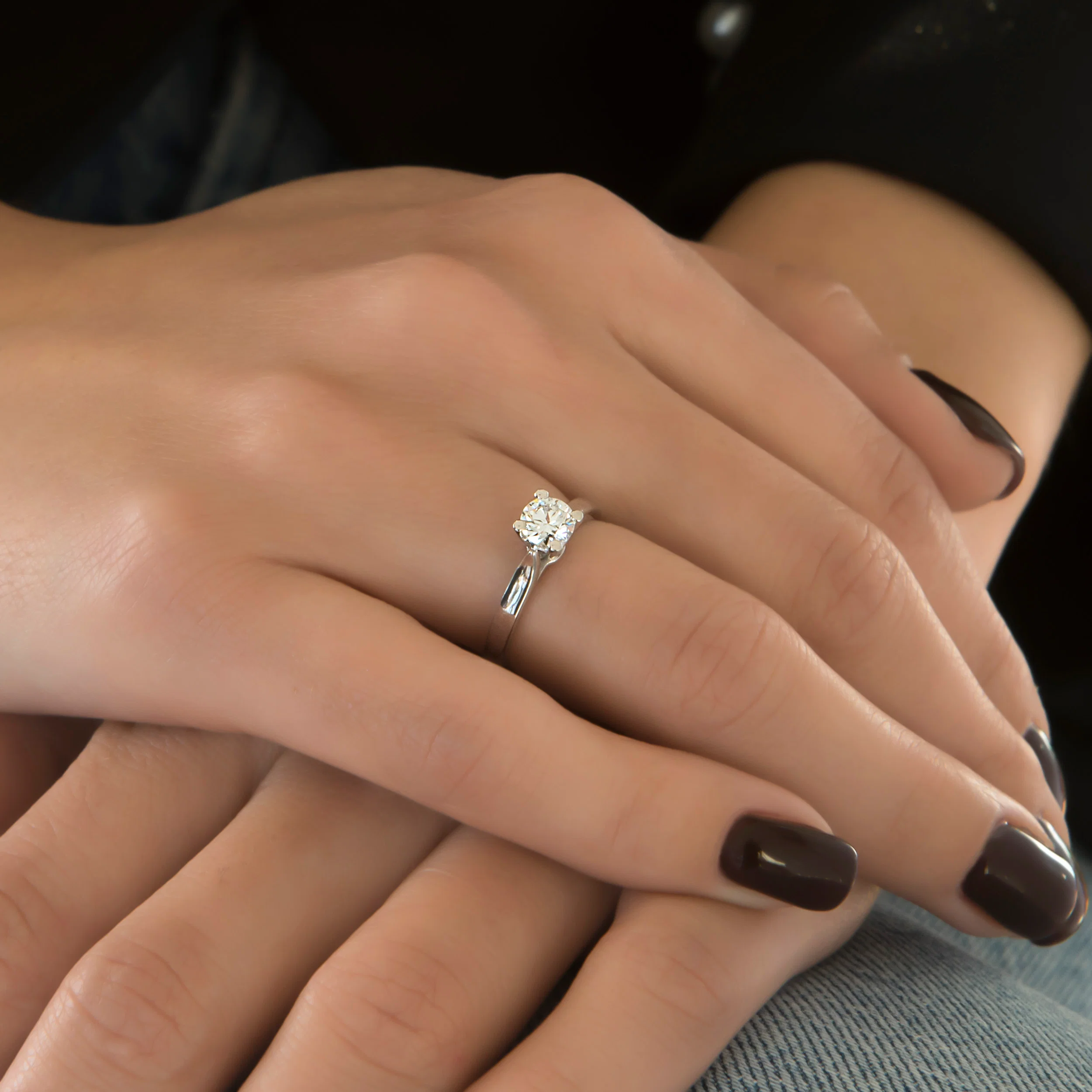 Solitaire Lab Grown Diamond Ring White Gold 14k — additional product image 3 from AntEva Crafts