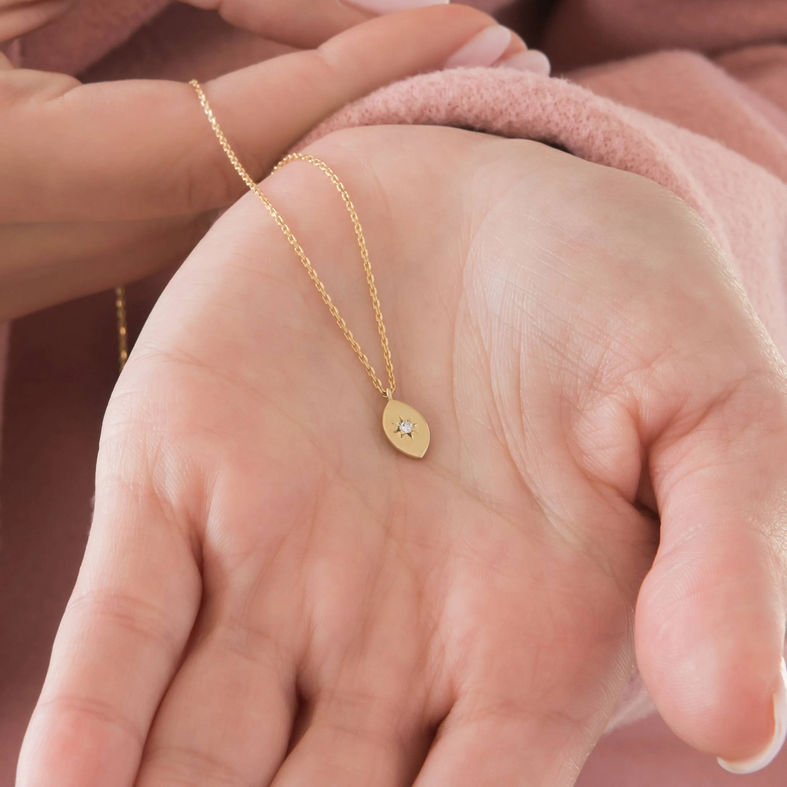 Dainty Diamond North Star Necklace — additional product image 4 from AntEva Crafts