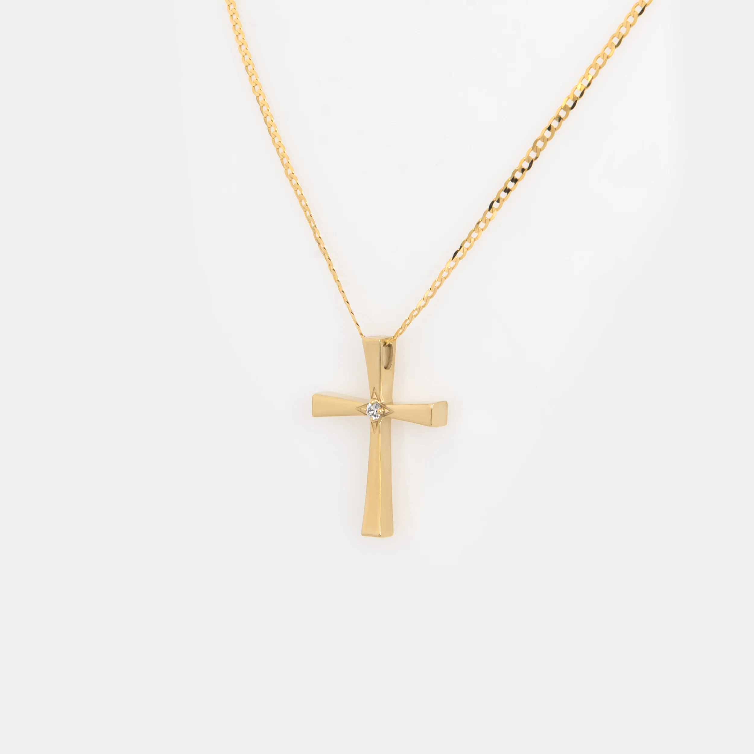Classic Cross Pendant with Center White CZ — additional product image 3 from AntEva Crafts