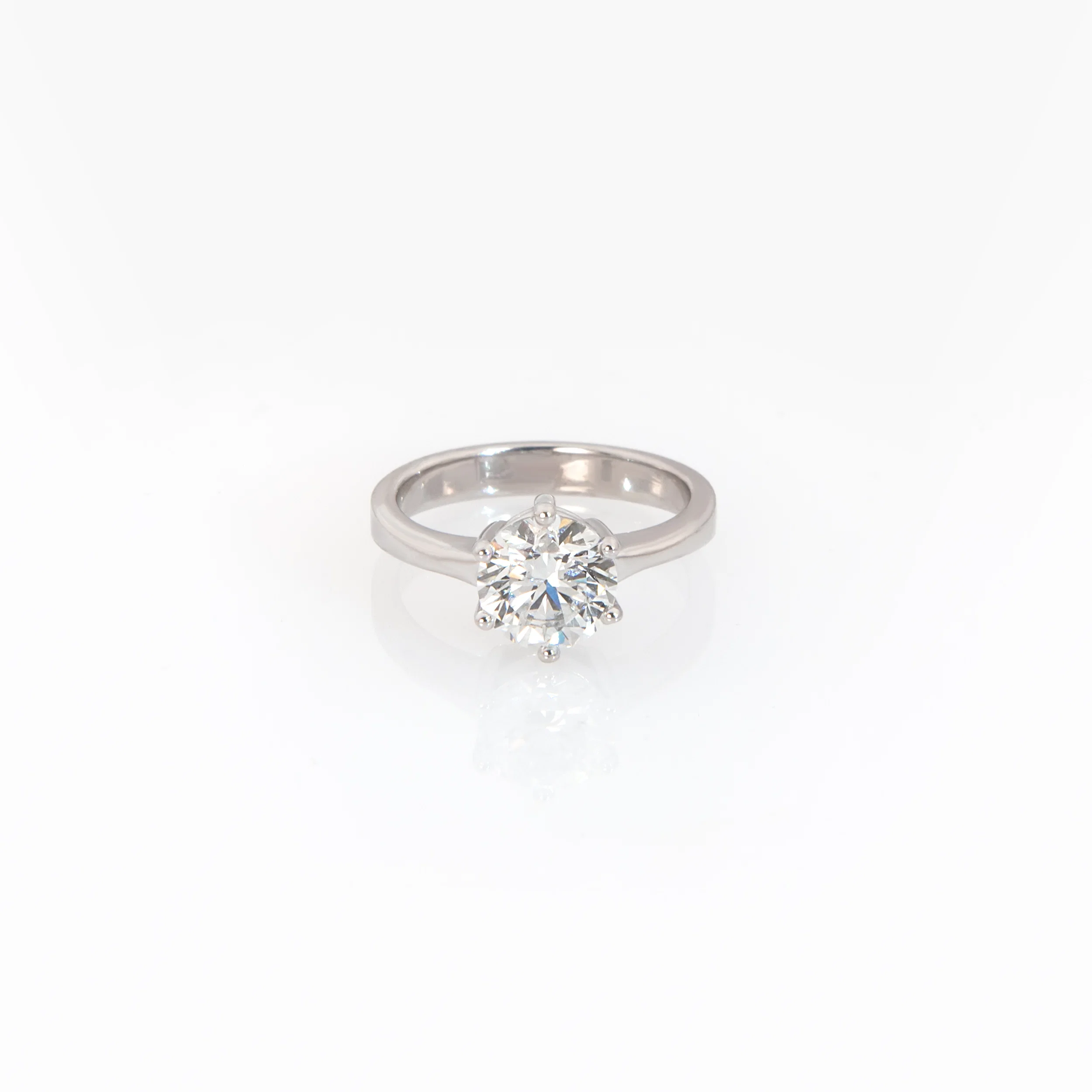 14K Solid Gold Lab-Grown Diamond Ring – Classic Round Solitaire Ring — additional product image 3 from AntEva Crafts