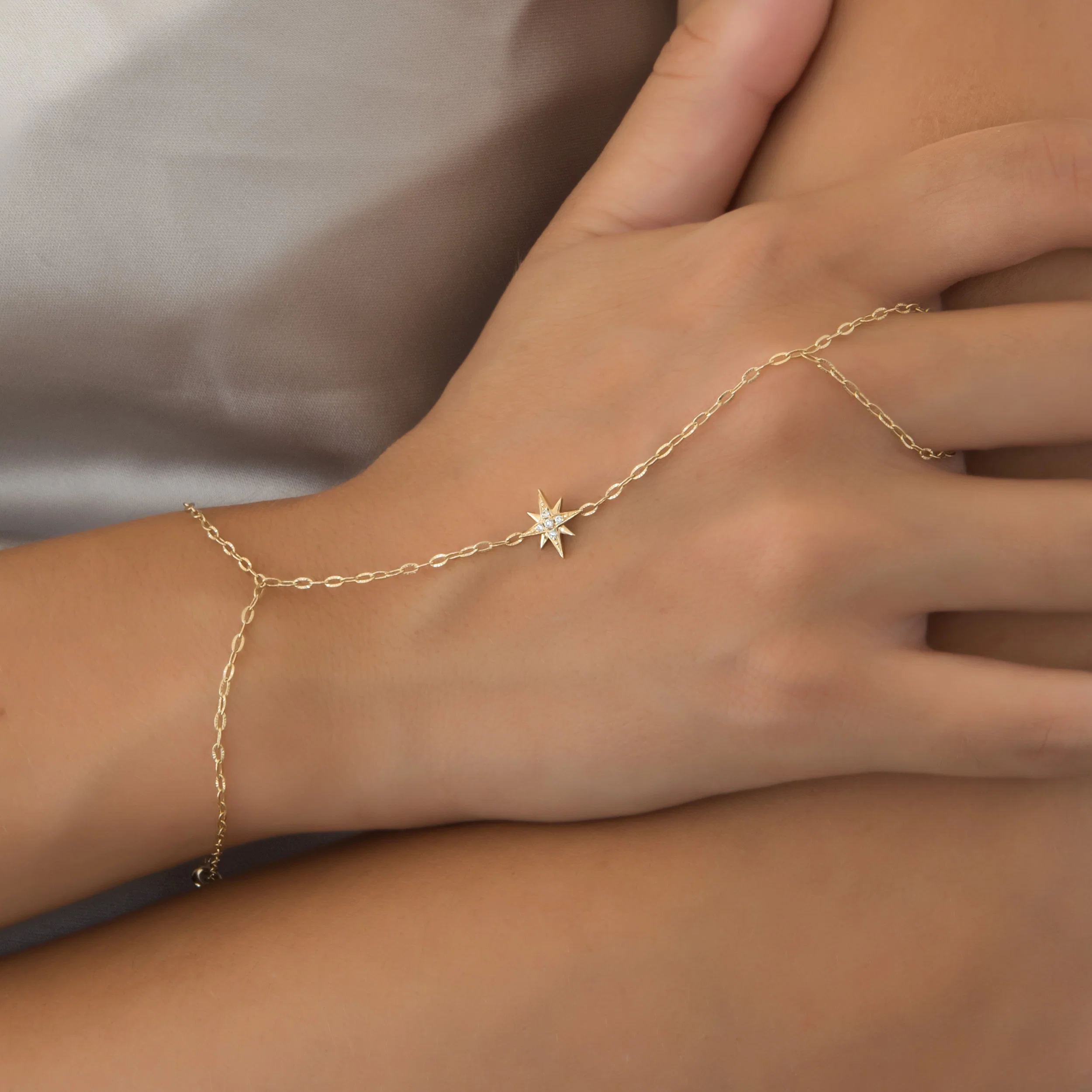 Celestial Gold Hand Chain — additional product image 3 from AntEva Crafts
