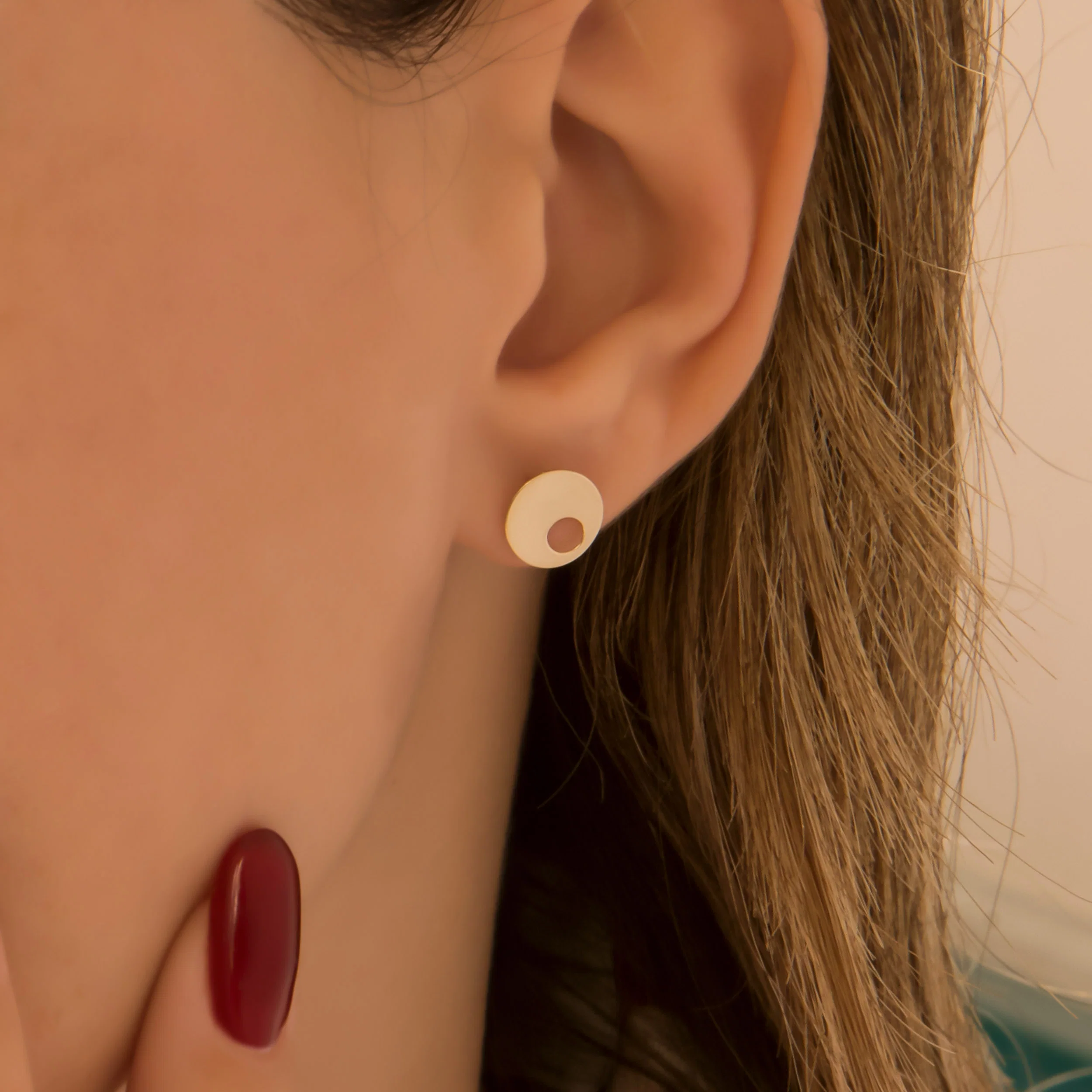 Round Stud Earrings — additional product image 2 from AntEva Crafts