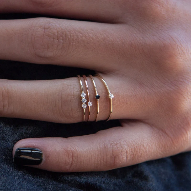 Diamond Dainty Solitaire Ring — additional product image 4 from AntEva Crafts