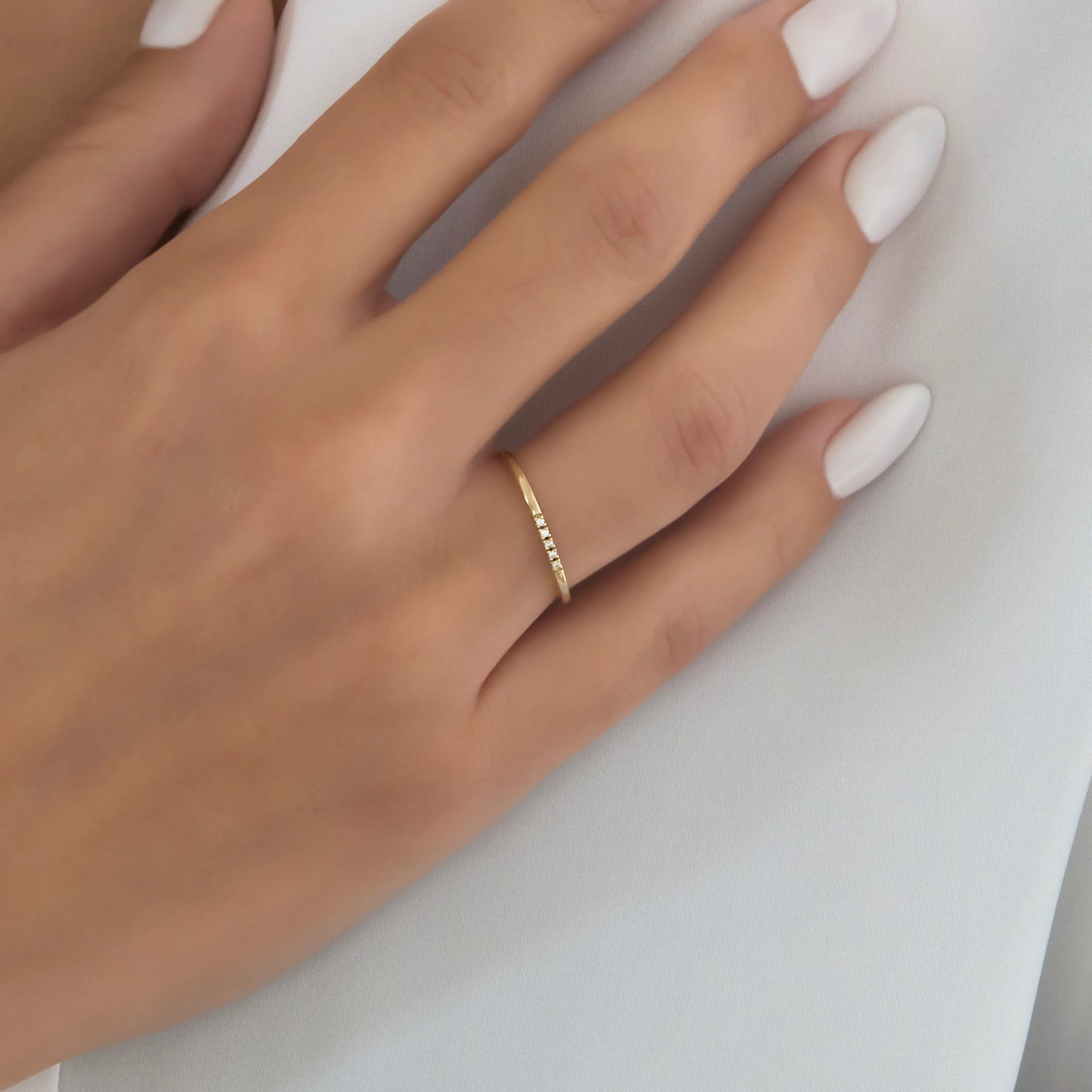 Diamond Dainty Ring 1.2mm — additional product image 2 from AntEva Crafts