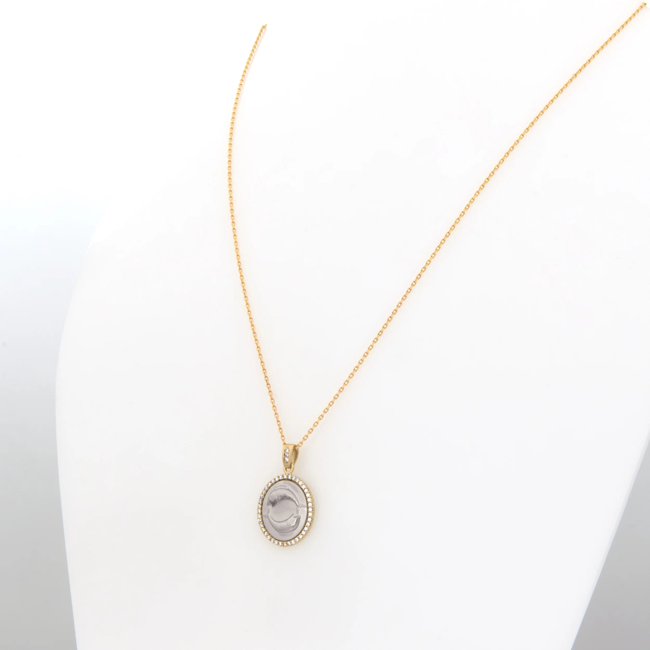 Two Tone Astrology Zodiac Necklace — additional product image 4 from AntEva Crafts