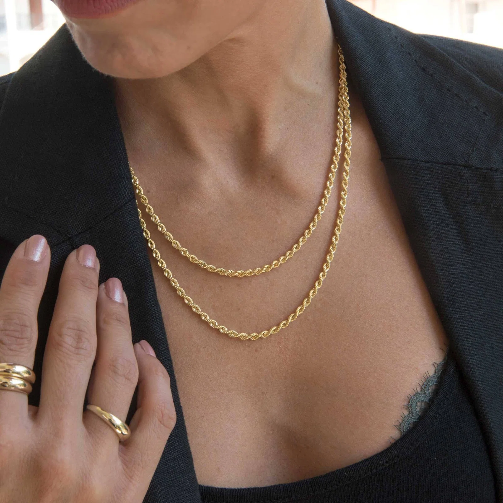 Rope Chain Gold Necklace — additional product image 3 from AntEva Crafts