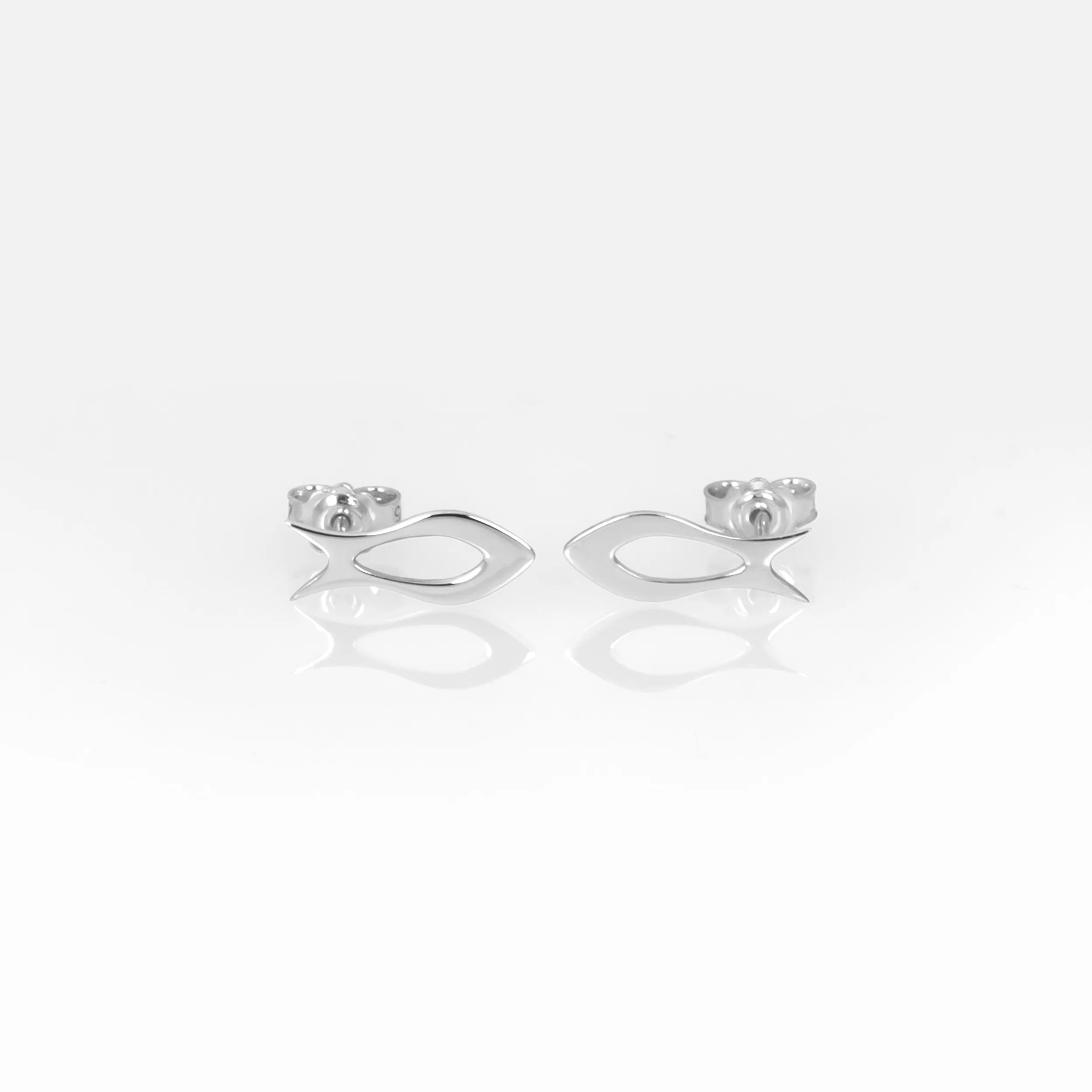 Solid Gold Fish Stud Earrings — additional product image 4 from AntEva Crafts