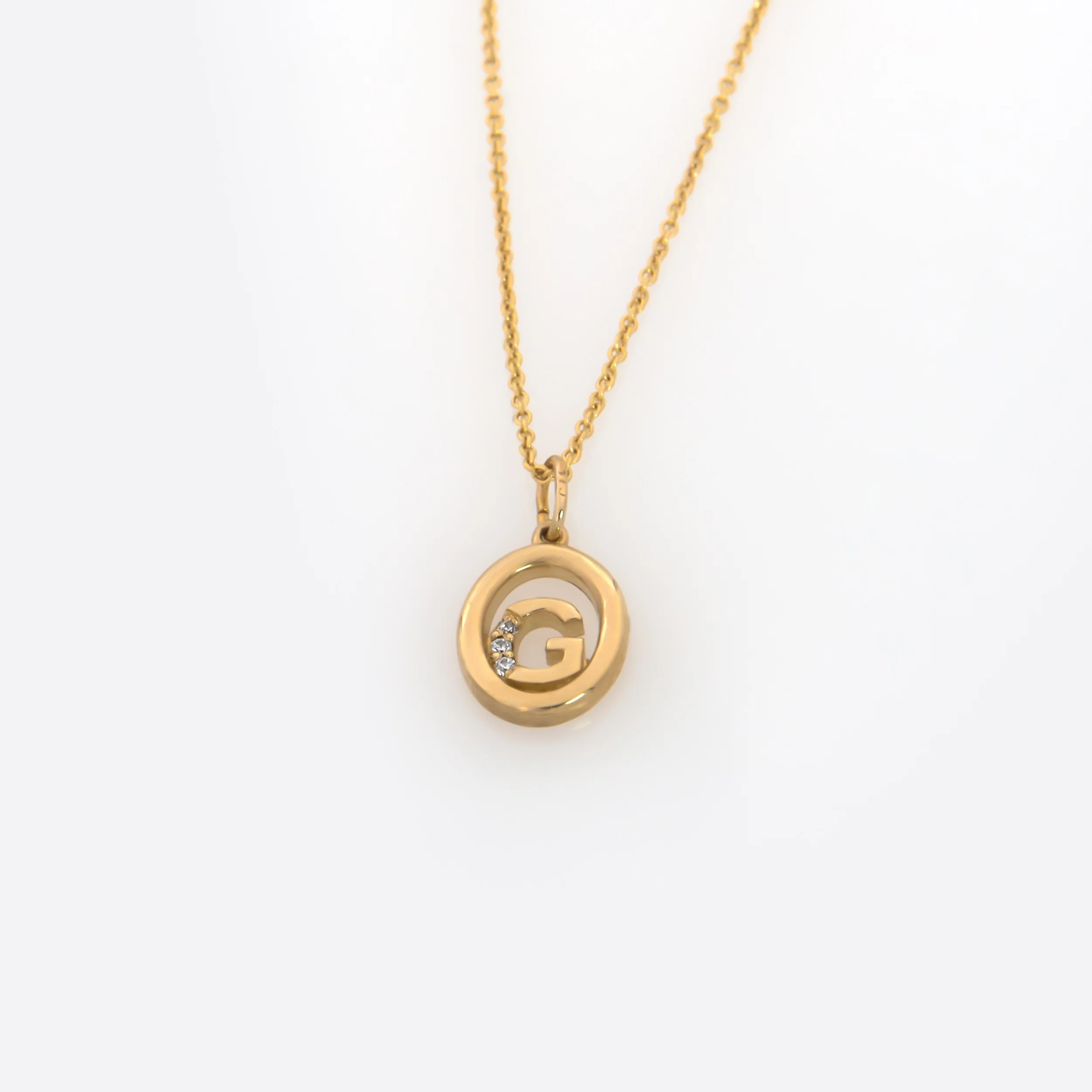 Personalized Oval Monogram Charm Necklace — additional product image 3 from AntEva Crafts