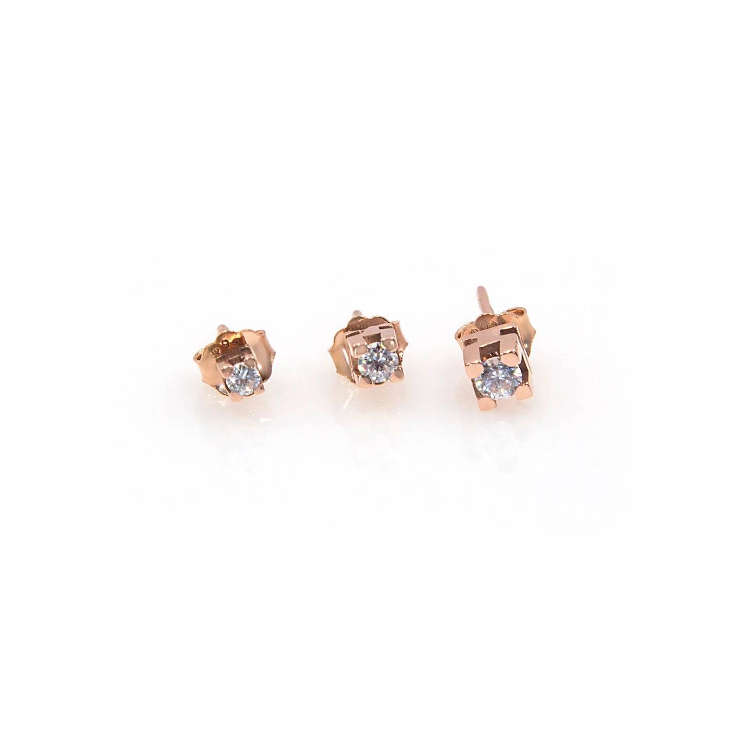 Square Stud Solitaire Earrings — additional product image 5 from AntEva Crafts