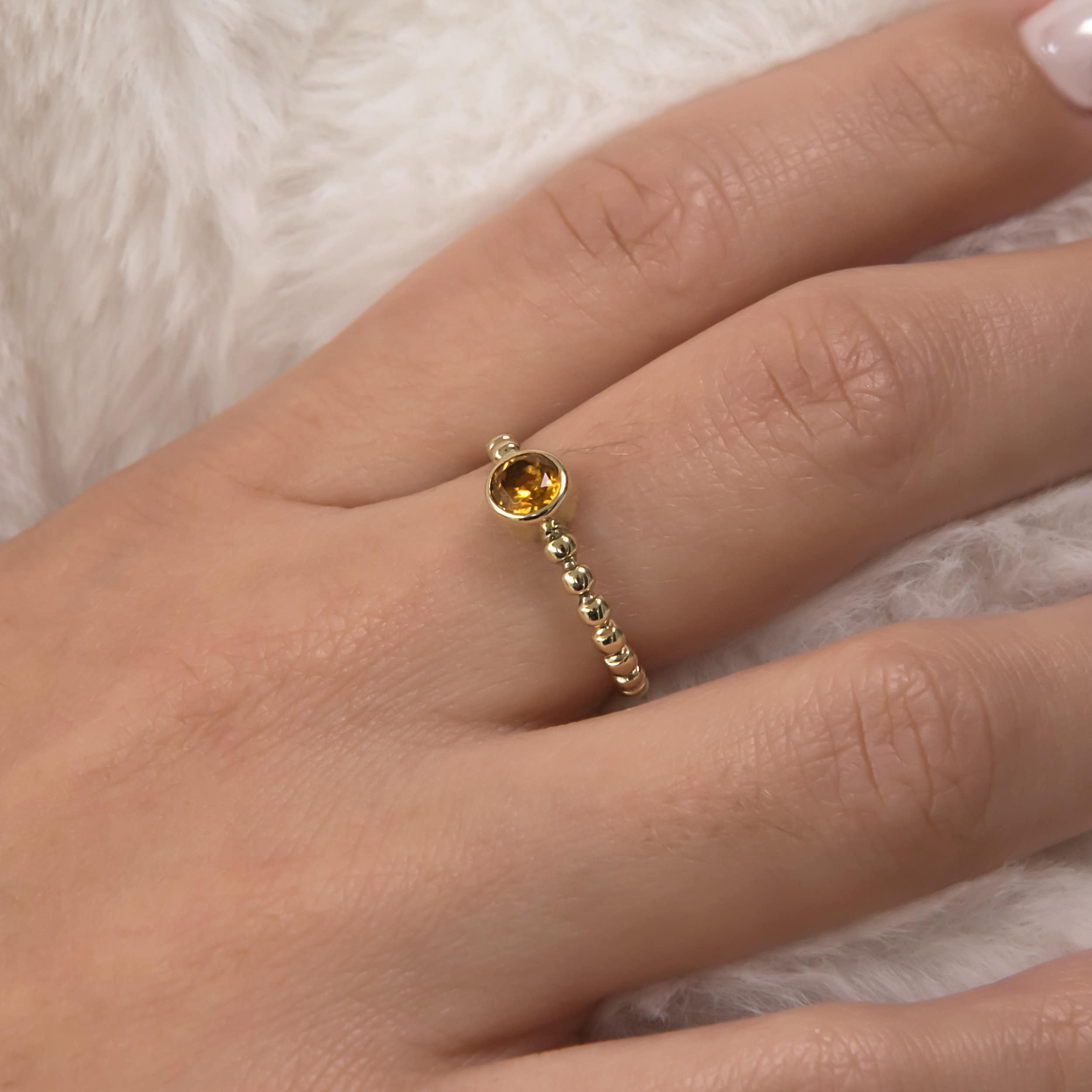 Solitaire Beaded Birthstone Ring — additional product image 2 from AntEva Crafts