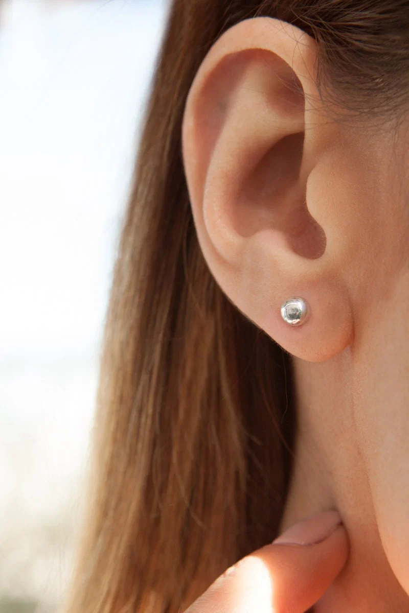 Tiny Ball Earrings — additional product image 3 from AntEva Crafts