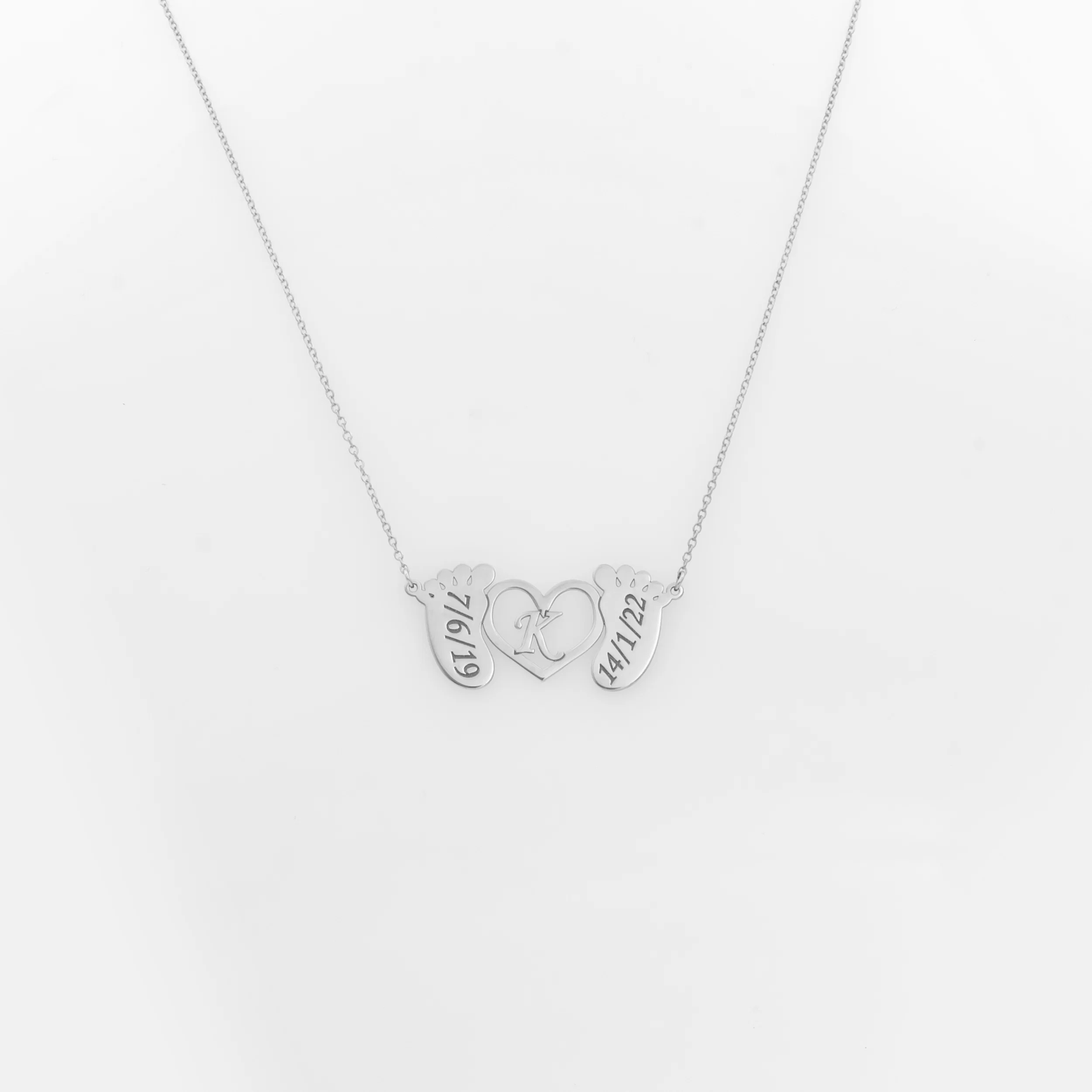 Personalized Baby Footprint Necklace — additional product image 5 from AntEva Crafts
