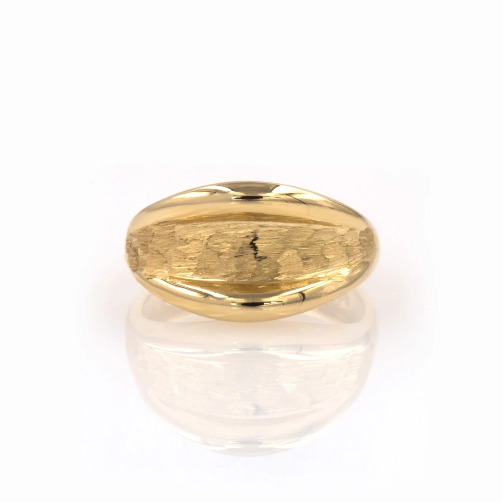 Hammered Signet Gold Ring — additional product image 4 from AntEva Crafts
