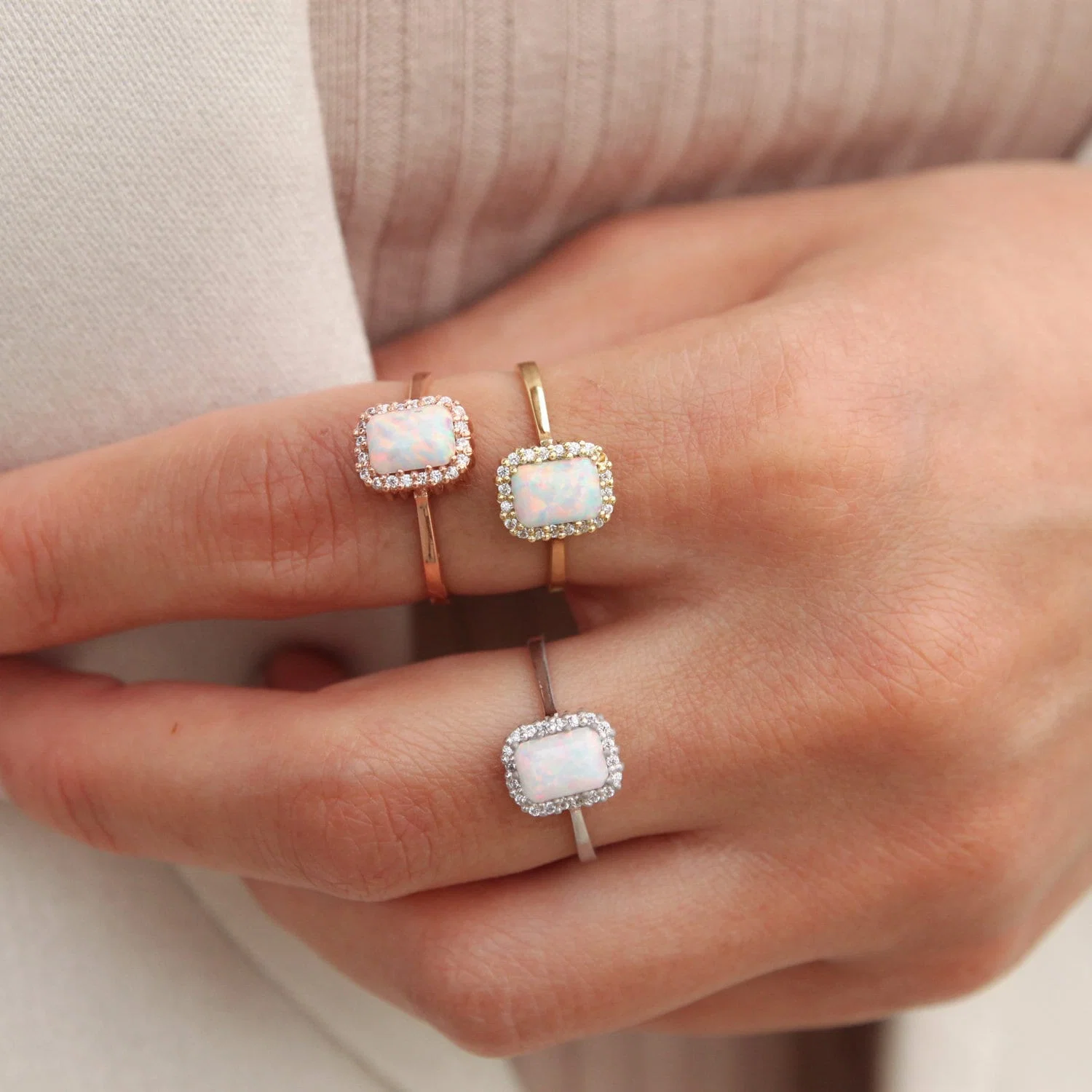 White Opal Gold Ring — additional product image 8 from AntEva Crafts