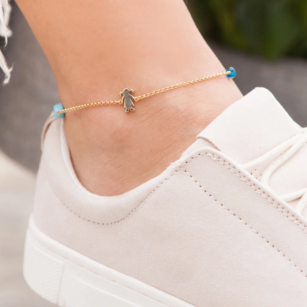 Silver Girl Charm Anklet — additional product image 2 from AntEva Crafts