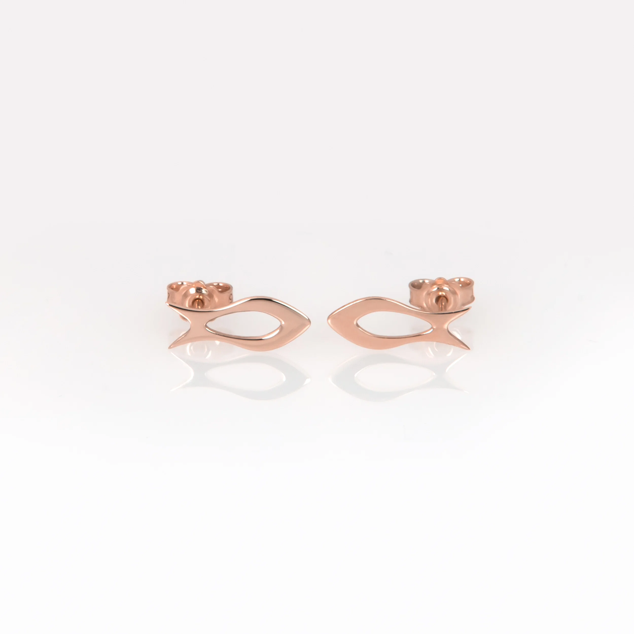 Solid Gold Fish Stud Earrings — additional product image 5 from AntEva Crafts