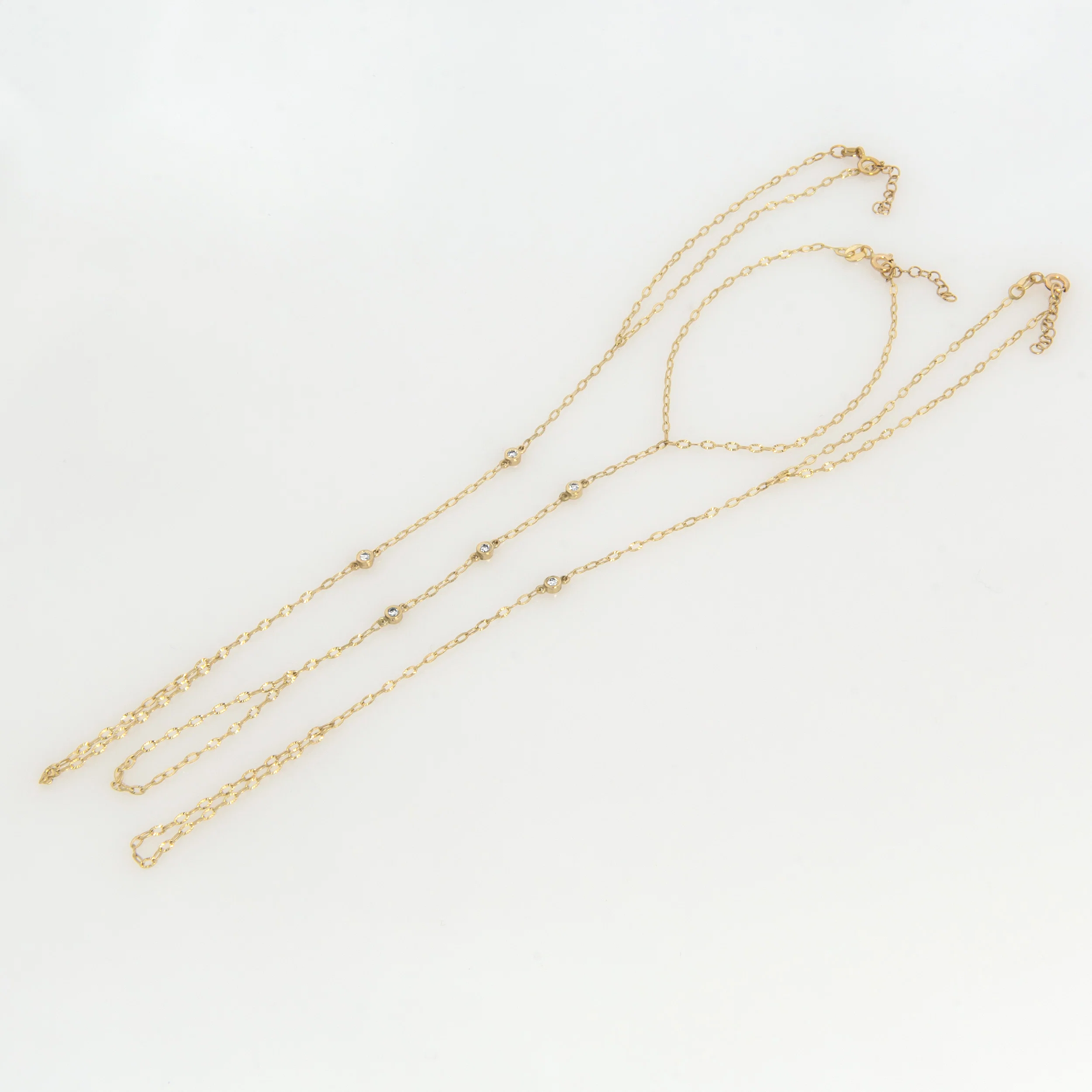 Bezel Diamond Hand Chain Bracelet — additional product image 2 from AntEva Crafts
