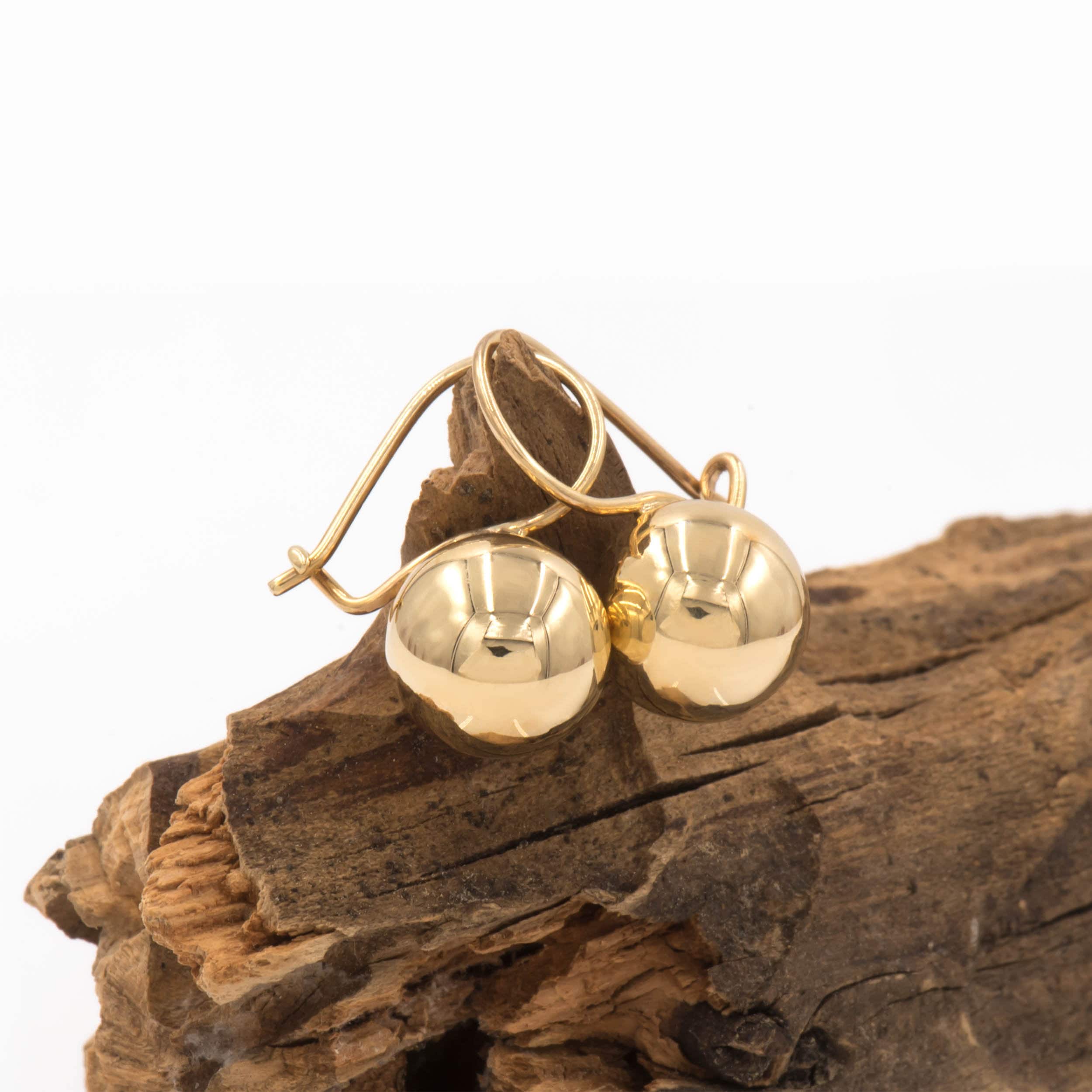 Ball Dangle Earrings in 14k solid Gold — additional product image 5 from AntEva Crafts