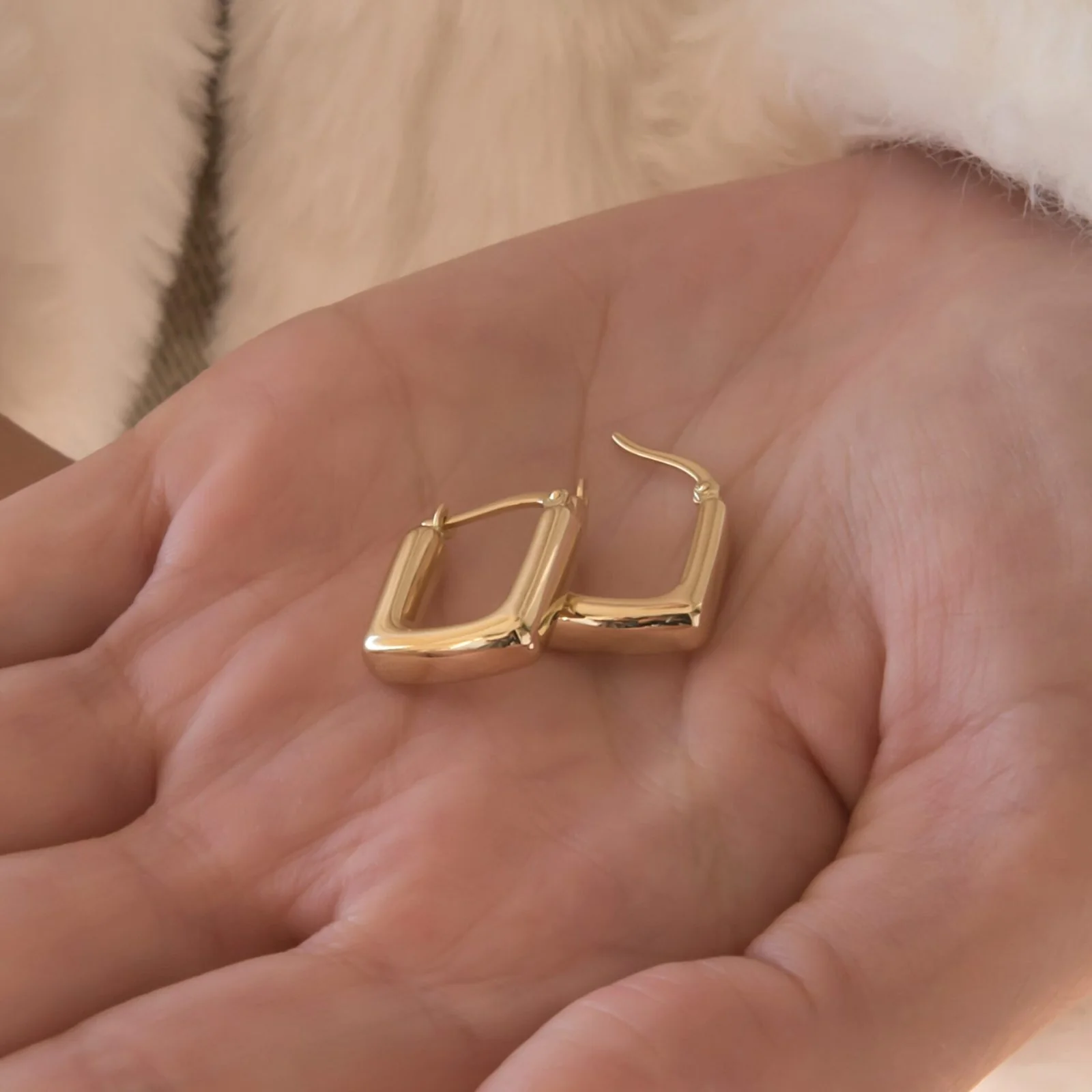 Square Hoop Earrings — additional product image 5 from AntEva Crafts