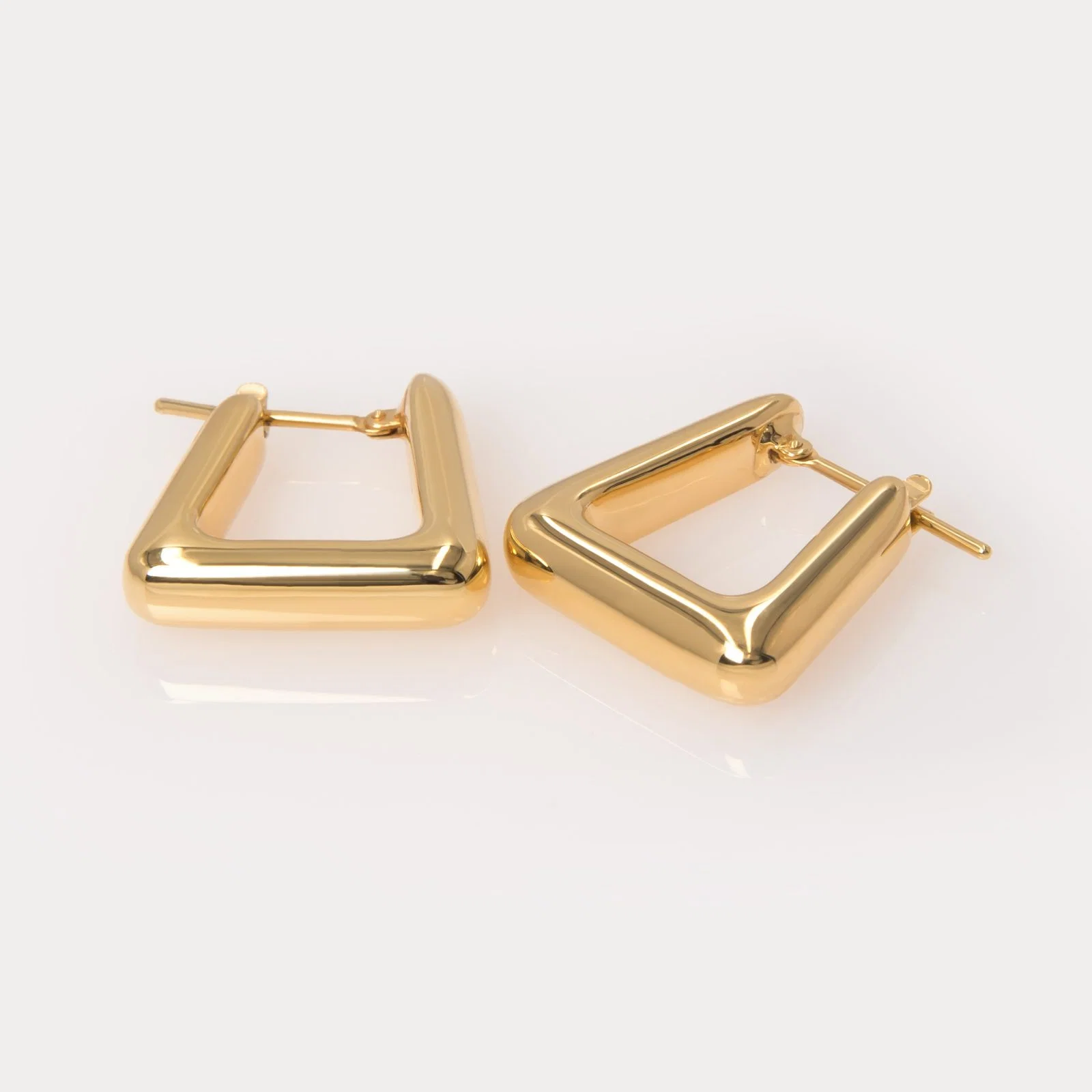 Square Hoop Gold Earrings — additional product image 5 from AntEva Crafts