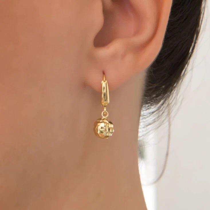 Hammered Ball Dangling Earrings — additional product image 2 from AntEva Crafts