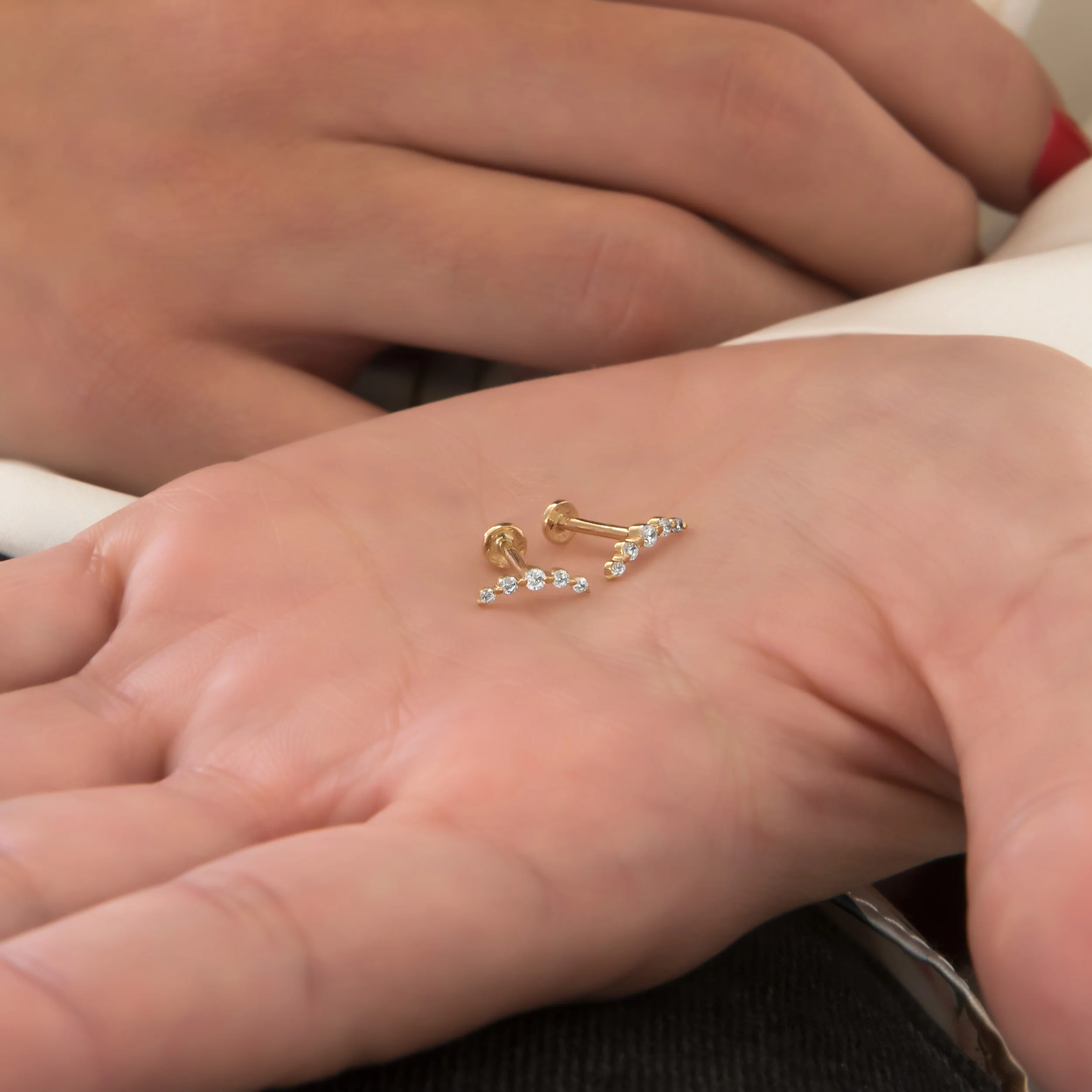 Cluster Helix Piercing Earrings — additional product image 3 from AntEva Crafts