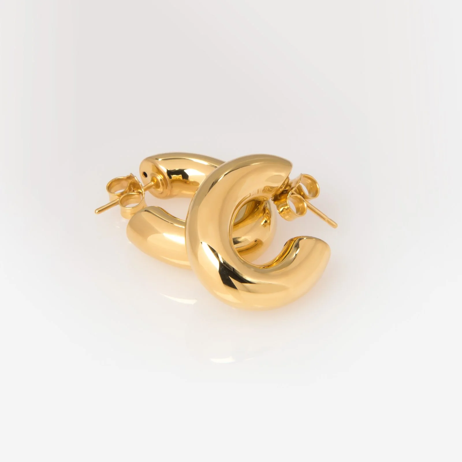 Half Hoop 14k Gold Earrings — additional product image 5 from AntEva Crafts